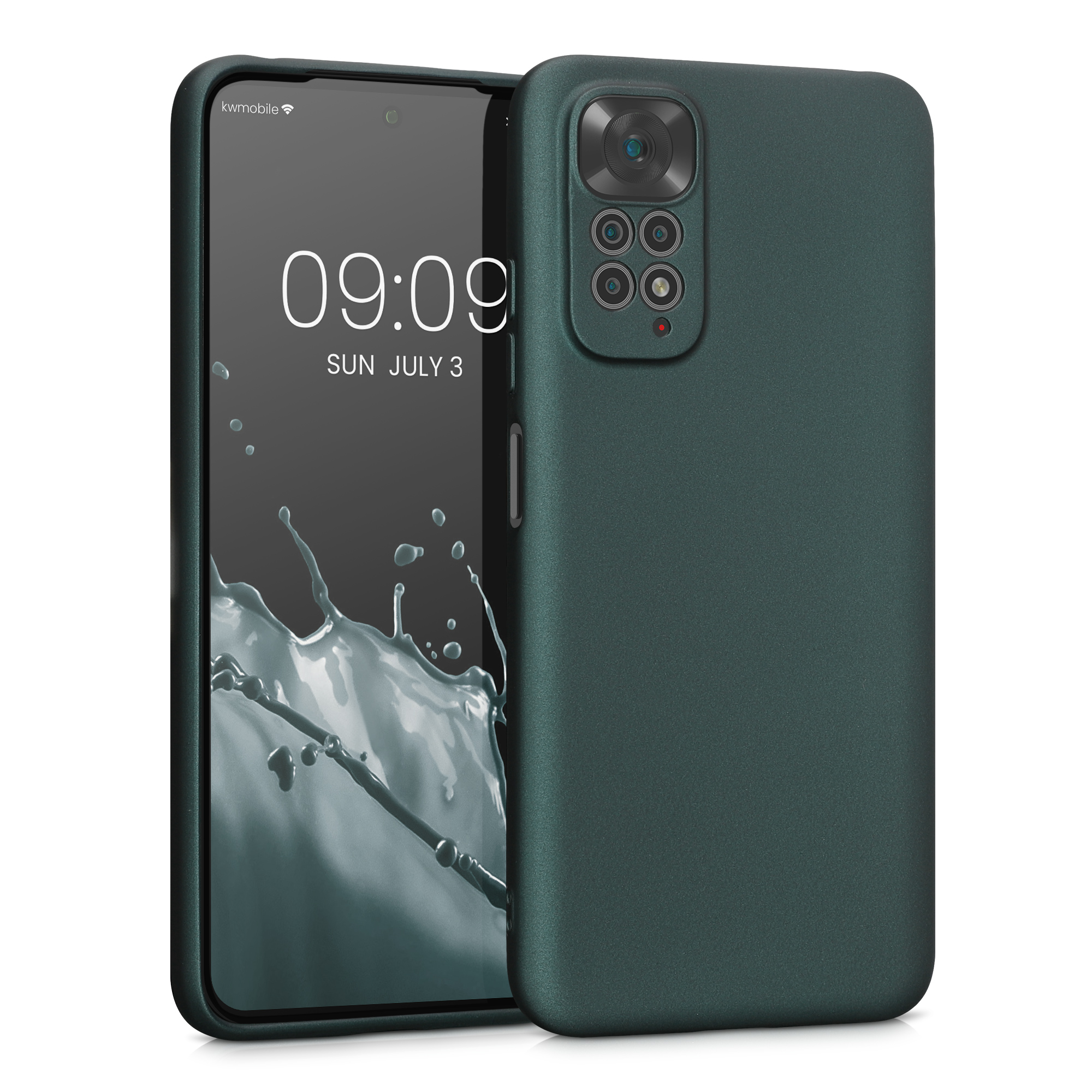 Kryt Xiaomi Redmi Note 11 metalický TPU metalická modrozelená kwmobile