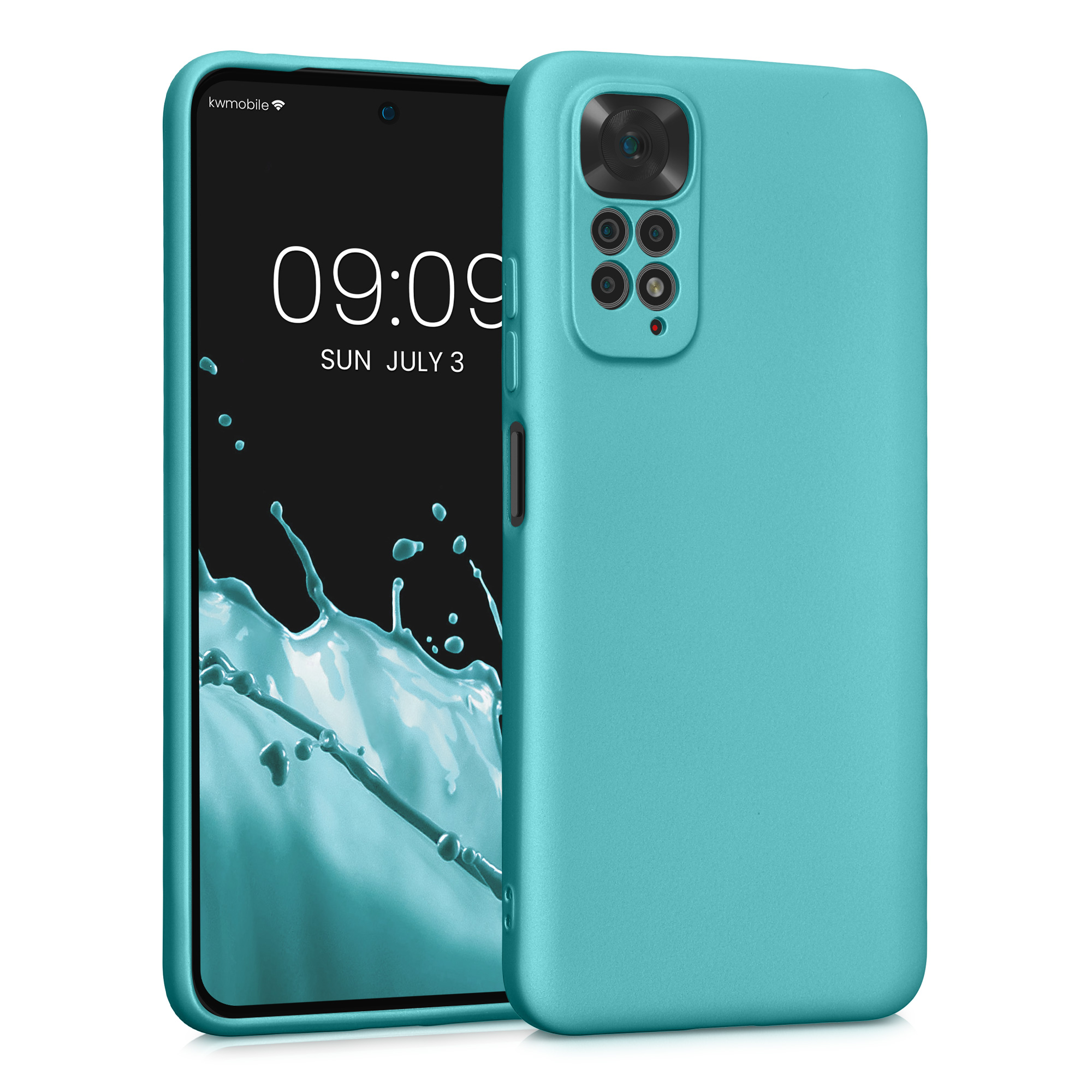 Kryt na mobil Xiaomi Redmi Note 11 / Note 11S - kwmobile, metalický mátově zelený