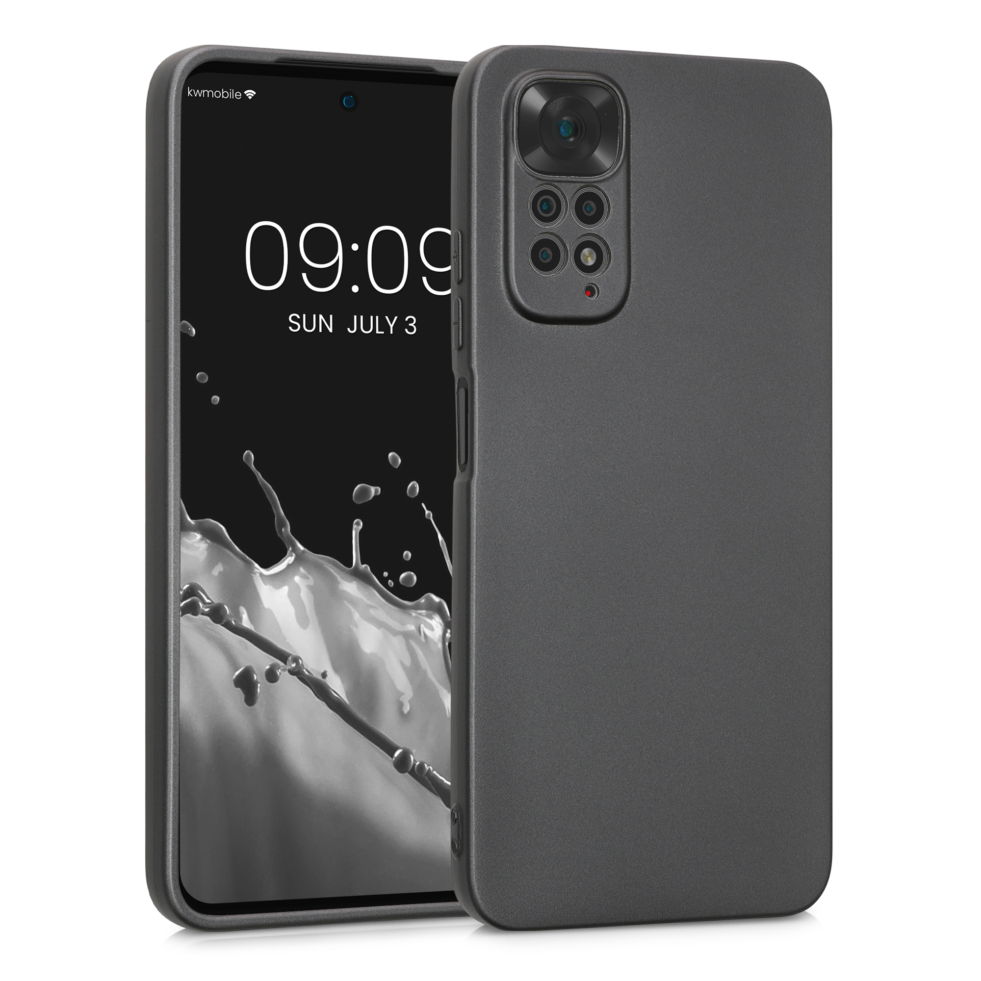 Metalický TPU kryt pro Xiaomi Redmi Note 11 / Note 11S kwmobile ‑ metalická šedá