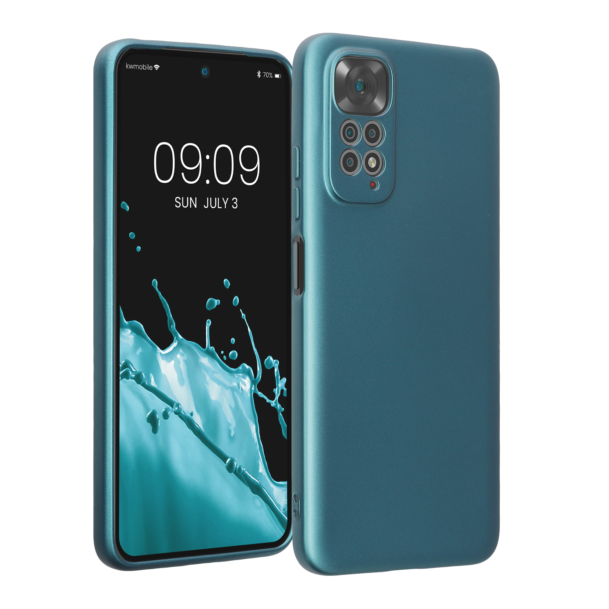 Kryt Xiaomi Redmi Note 11 metalický TPU metalická karibská modrá kwmobile