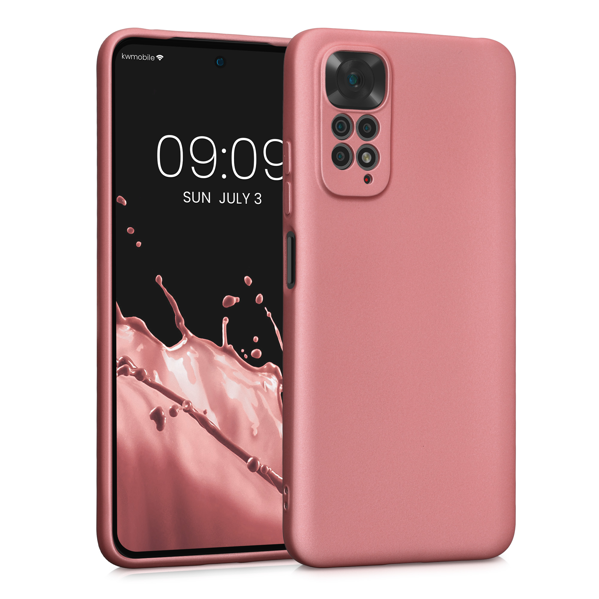 Kryt Xiaomi Redmi Note 11 metalický TPU metalická růžovo-zlatá kwmobile