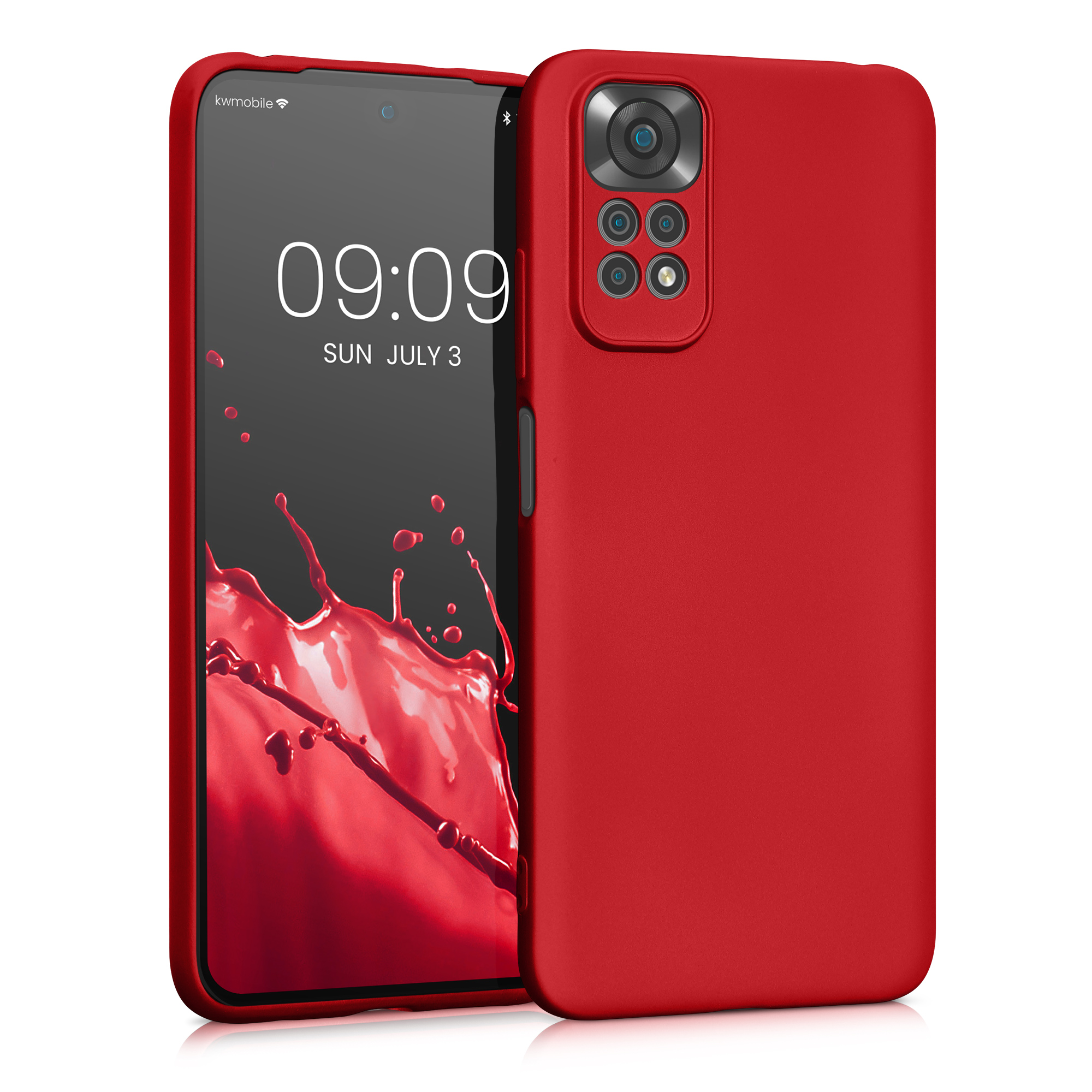 Kryt Xiaomi Redmi Note 11 metalický TPU červená kwmobile
