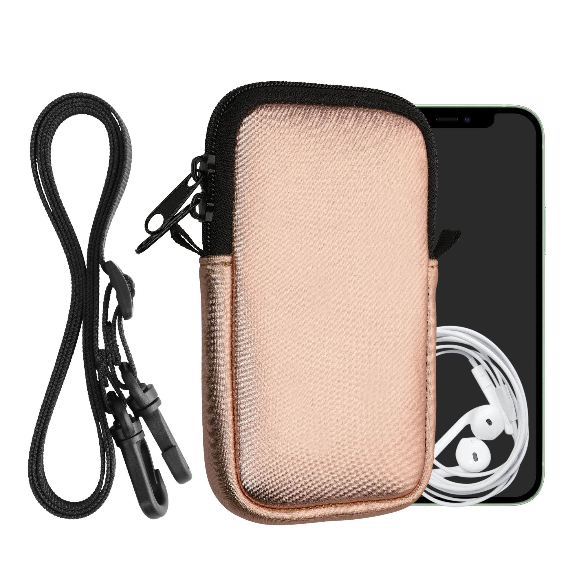 Řemínek kwmobile pro Neoprene Phone Bag M, metalická růžově zlatá