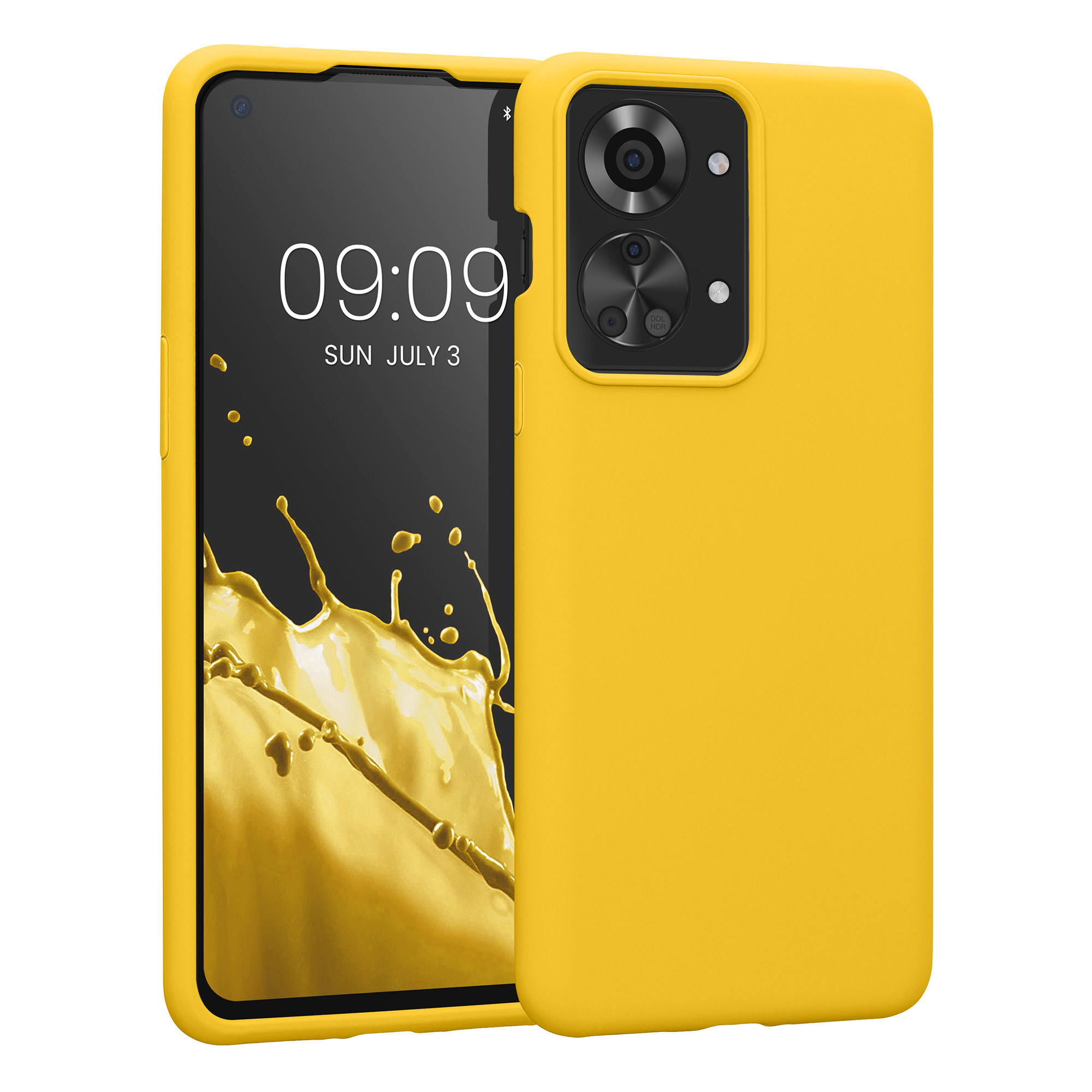 Kwmobile Silikonový kryt OnePlus Nord 2T 5G zářivě žlutá