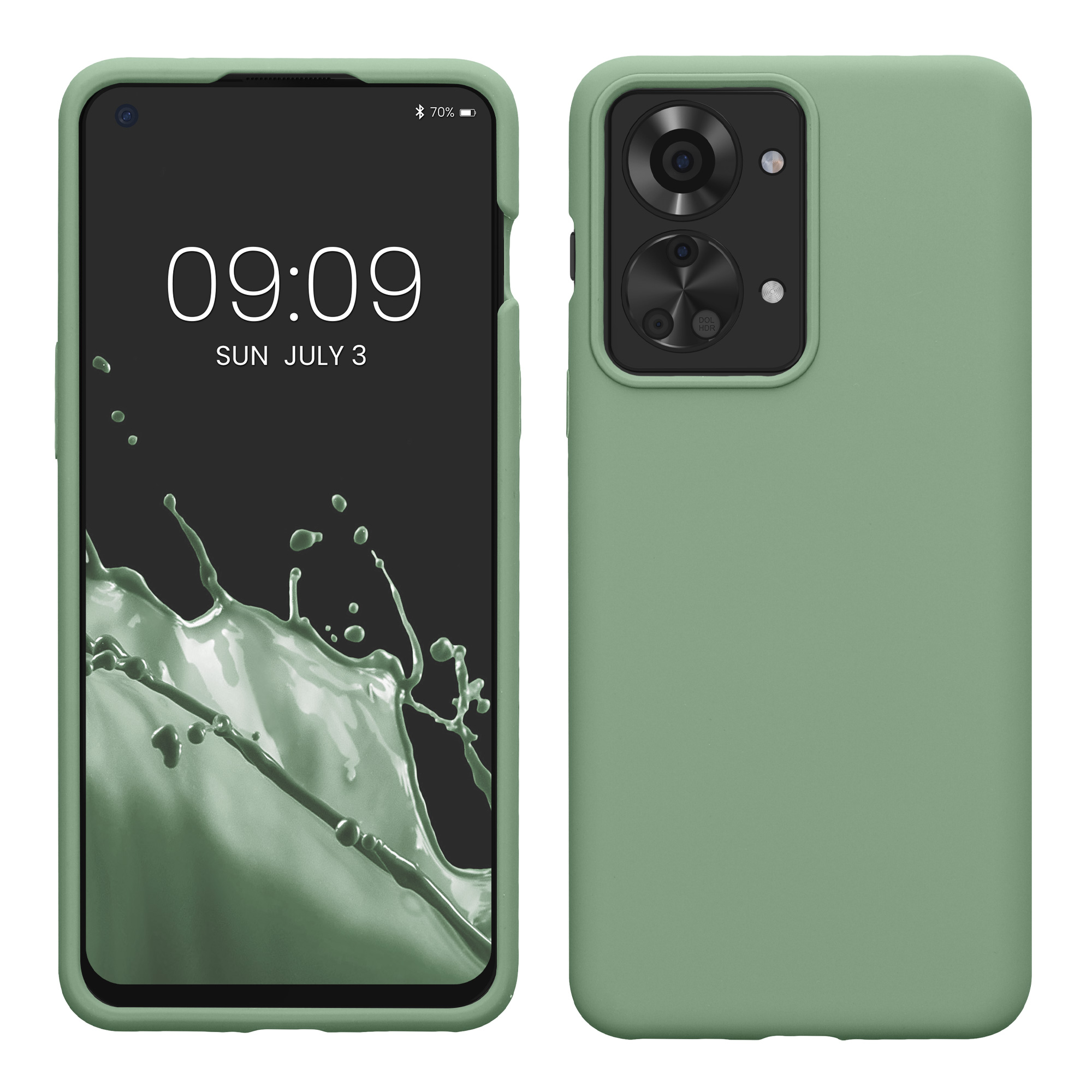 Kwmobile Silikonový kryt OnePlus Nord 2T 5G keramicky zelená