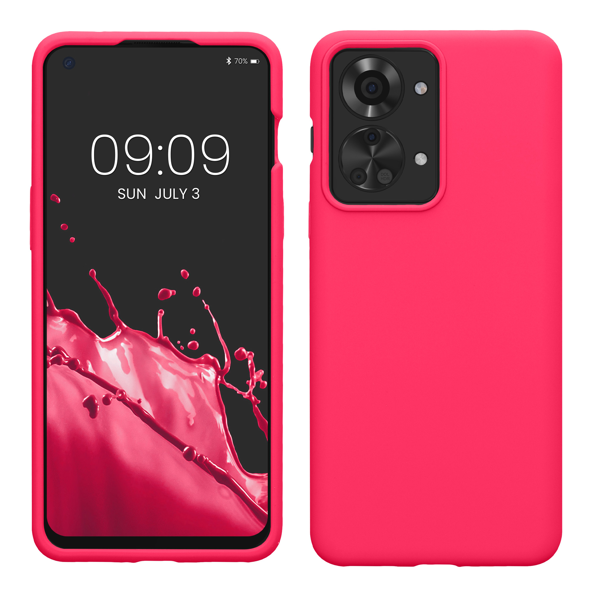 Pouzdro pro OnePlus Nord 2T 5G kwmobile silikonové - neonově růžová