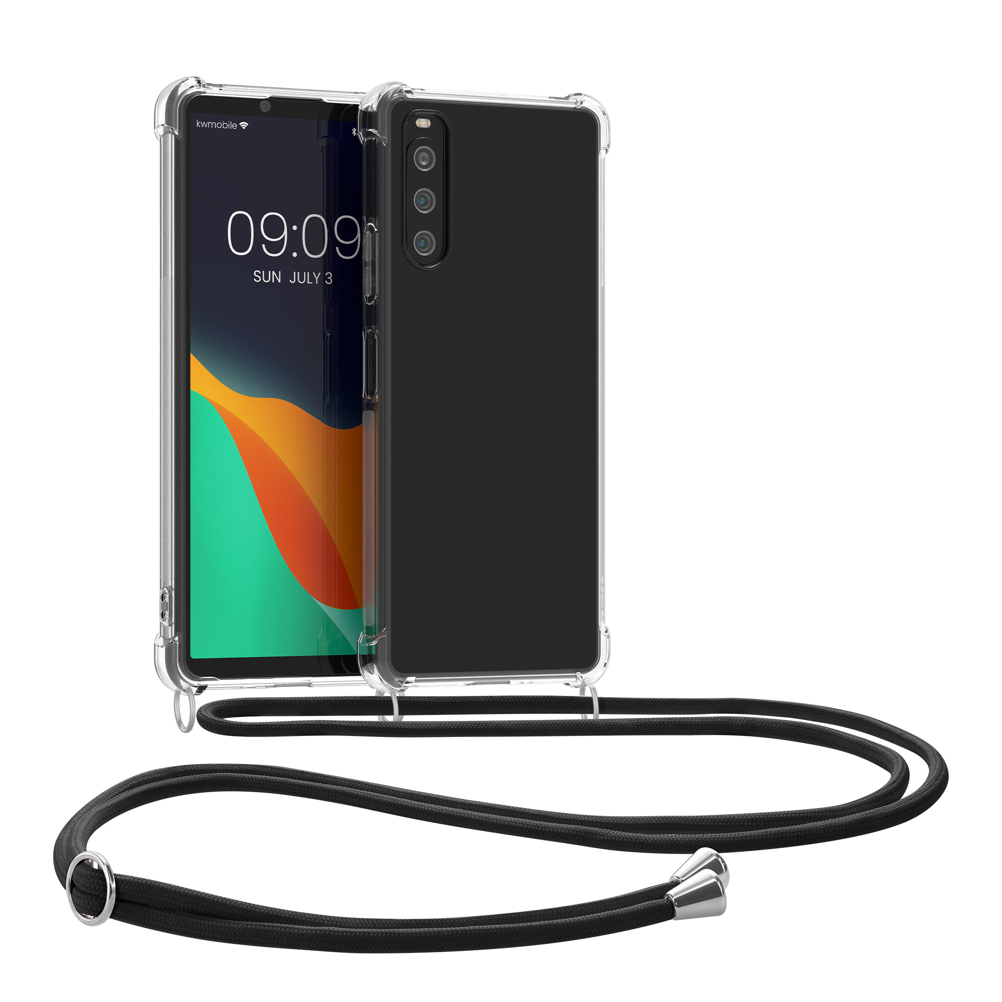Pouzdro s popruhem (crossbody) pro Sony Xperia 10 IV kwmobile TPU - transparentní