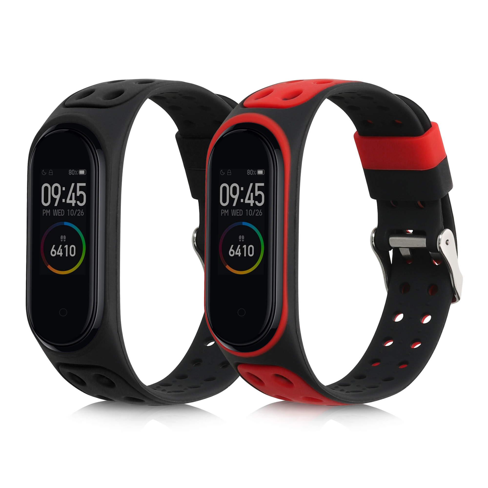 2 ks Řemínek kwmobile Xiaomi Mi, černá / černá / černá / červená