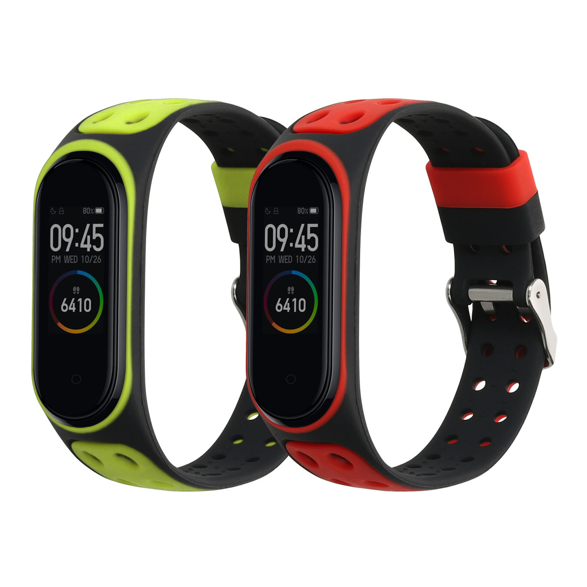 2 ks Řemínek kwmobile Xiaomi Mi, černá / červená / černá / zelená