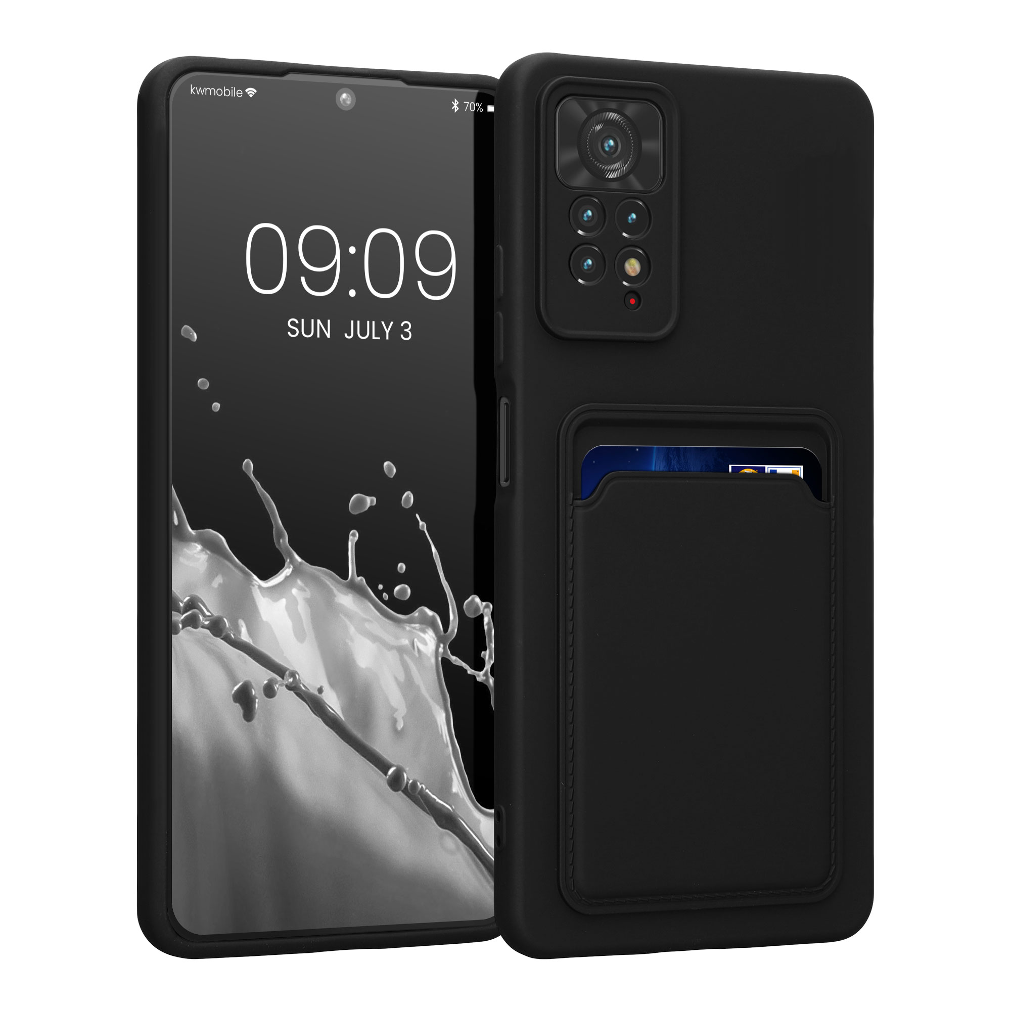 Kryt Xiaomi Redmi Note 11 Pro přihrádka karta TPU černá matná kwmobile