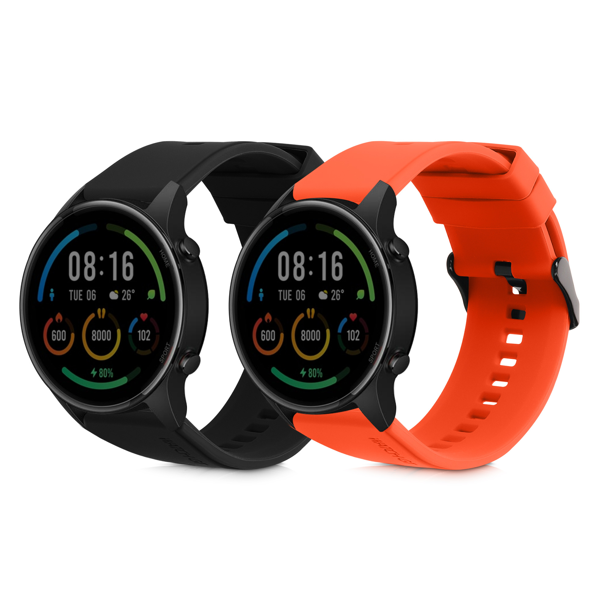 Řemínek kwmobile pro Xiaomi Mi Watch Color Sport / S1 Active - Černá / oranžová