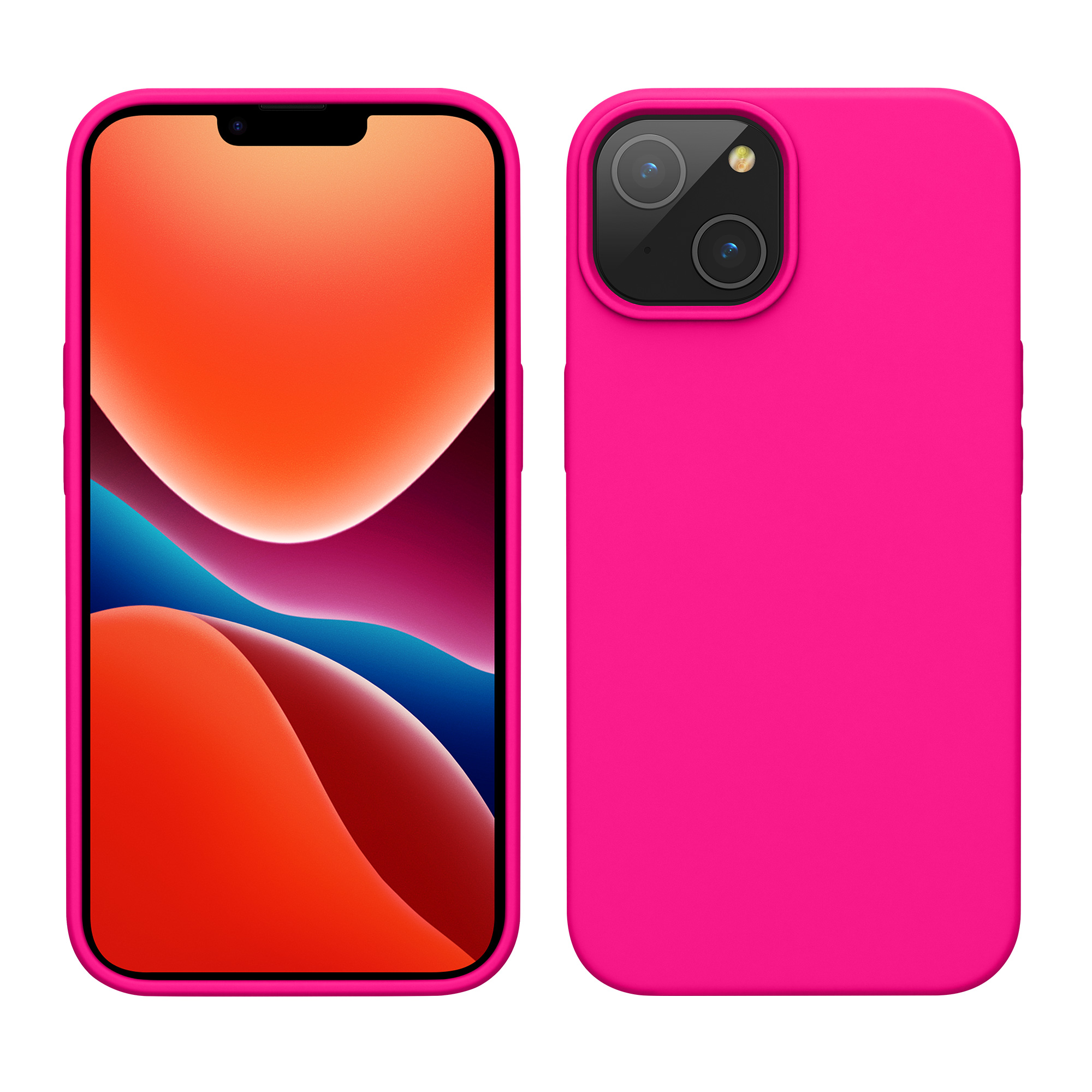 Pouzdro pro iPhone 14 kwmobile tenké silikonové - neonově růžová