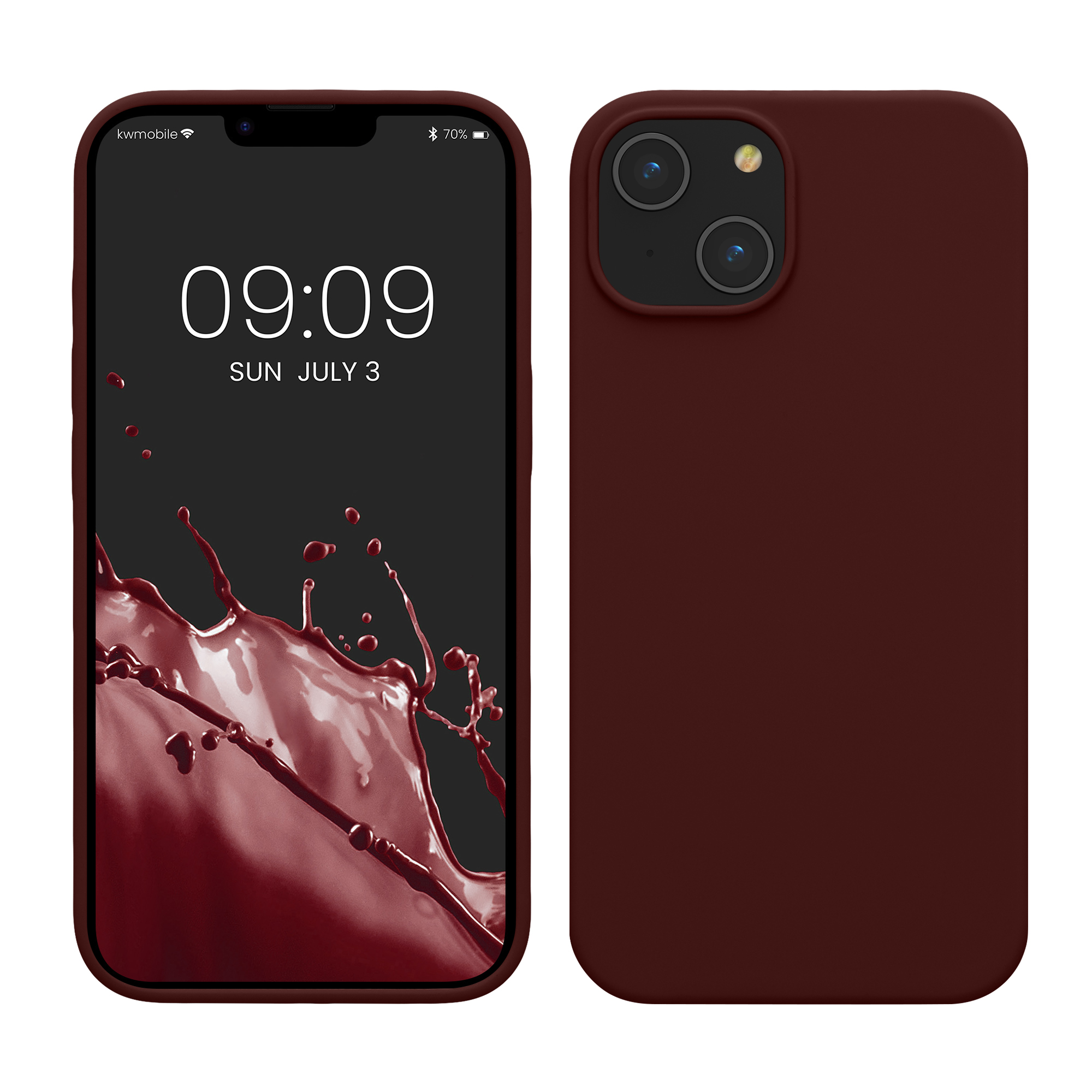 Pouzdro pro iPhone 14 kwmobile tenké silikonové - hnědočervená