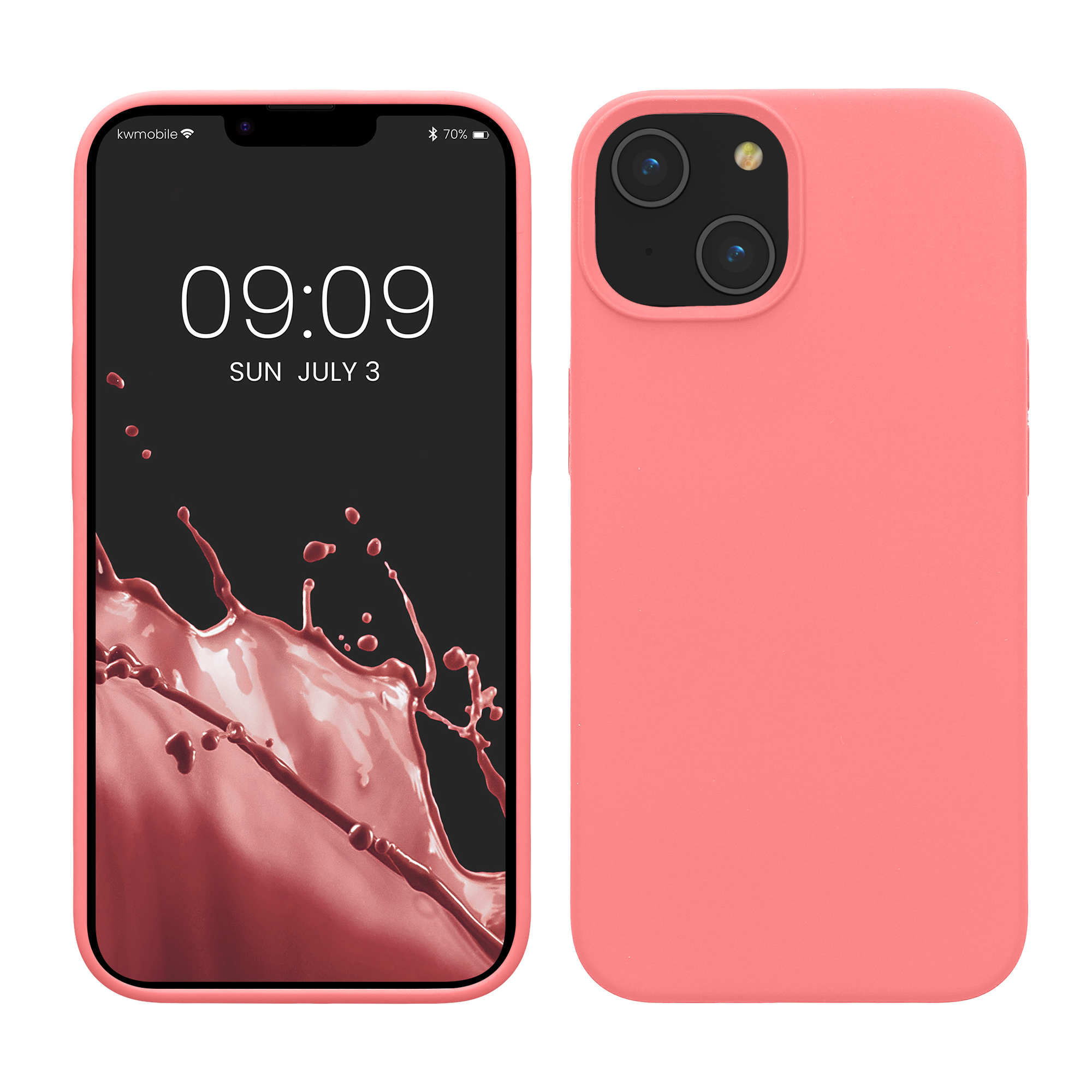 Pouzdro pro iPhone 14 kwmobile tenké silikonové - pastelová korálová