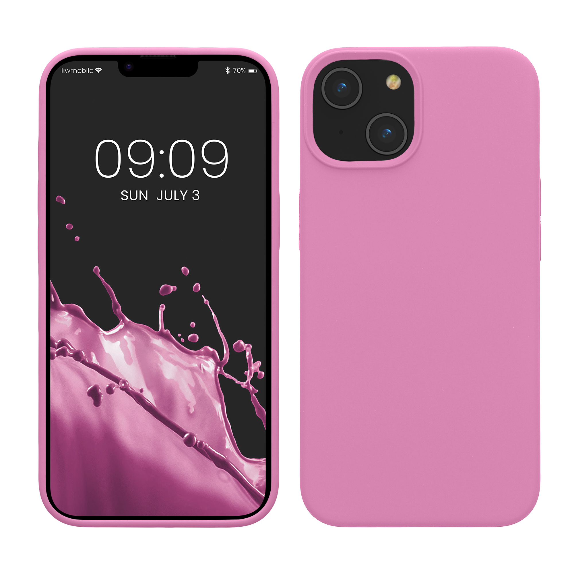 Pouzdro pro iPhone 14 kwmobile tenké silikonové - růžová levandulová