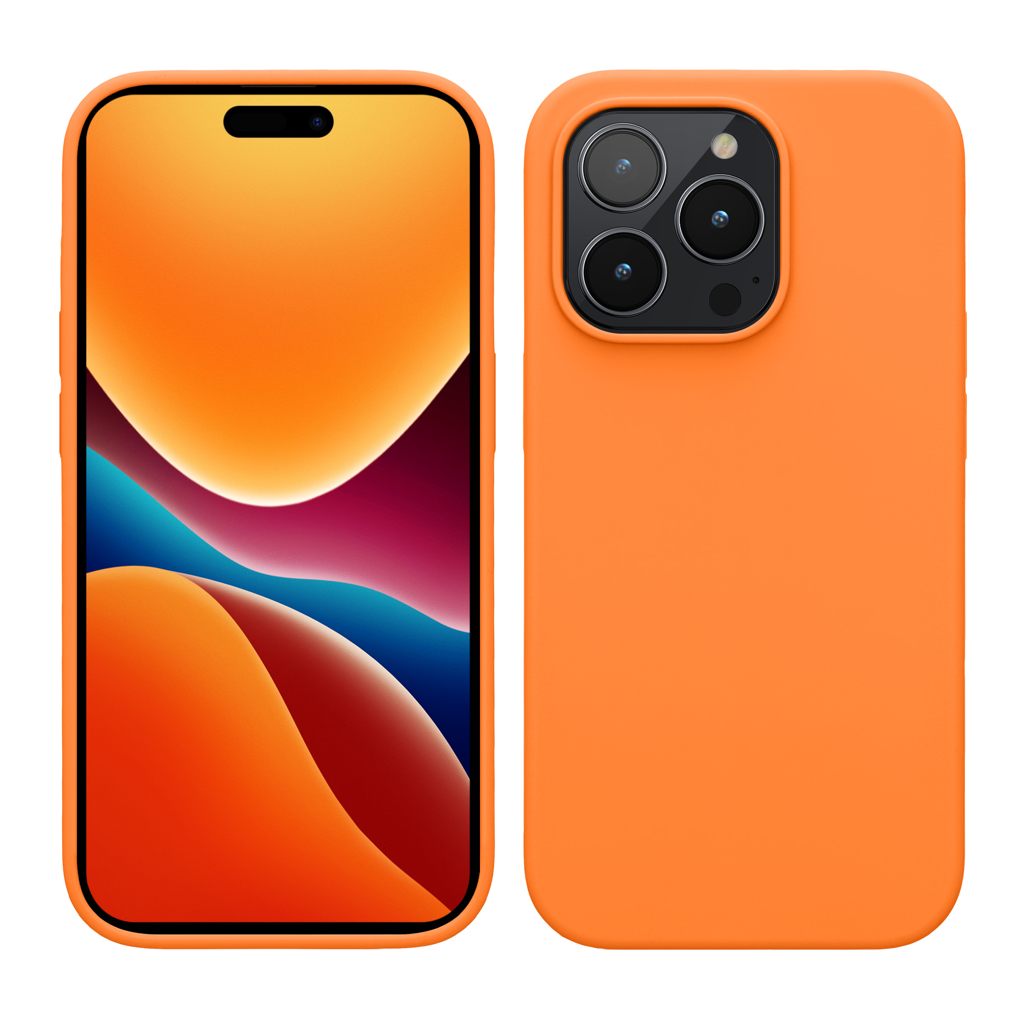 Kryt kwmobile slim iPhone 14 Pro oranžová