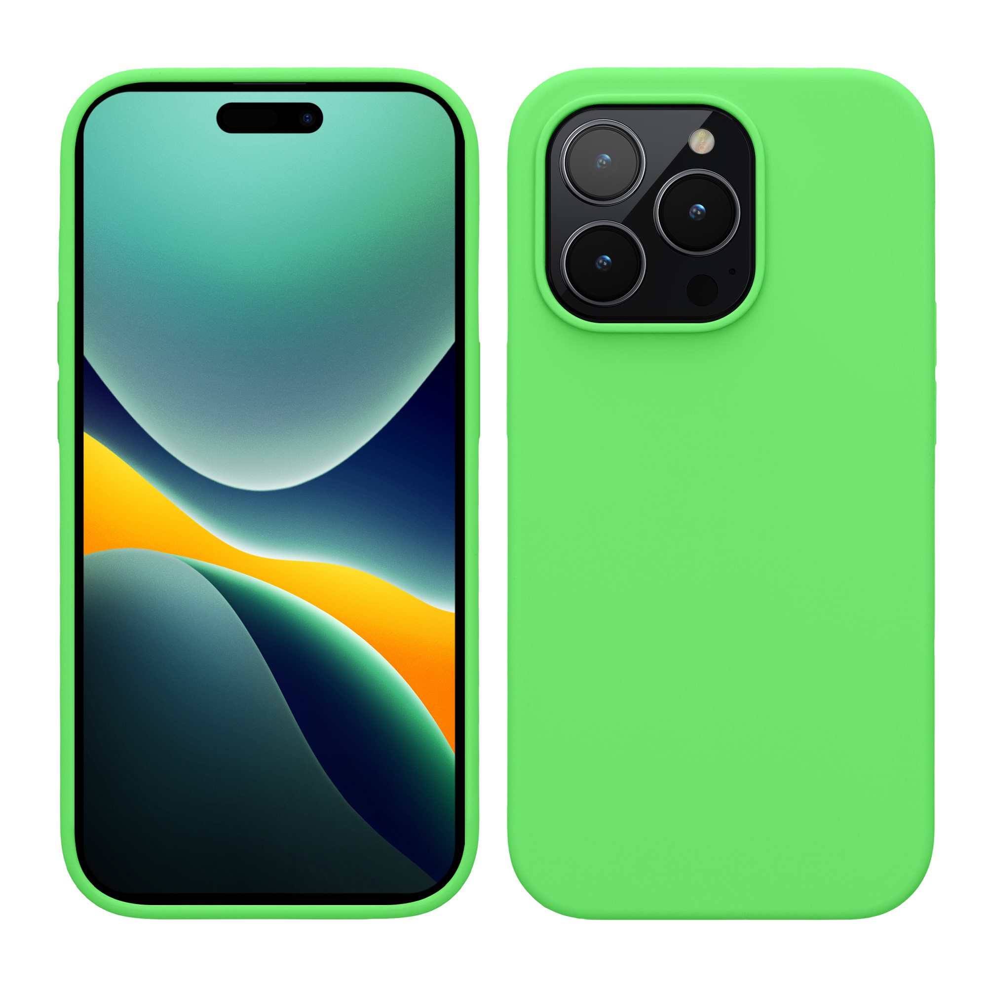 Kryt kwmobile slim iPhone 14 Pro limetkově zelená