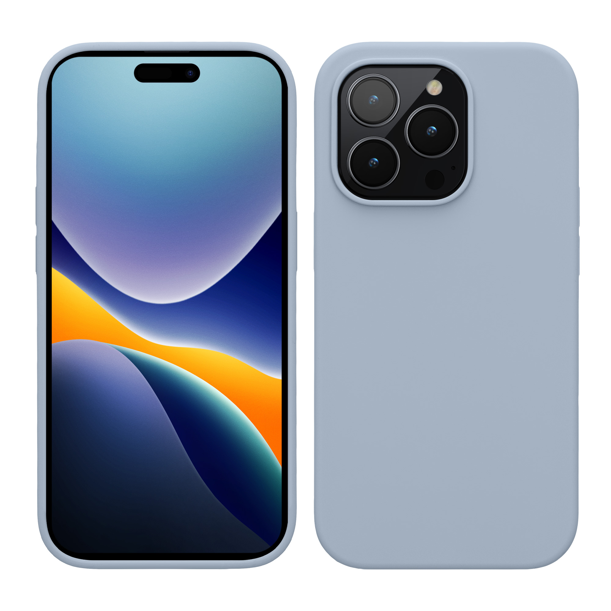 Pouzdro pro iPhone 14 Pro kwmobile tenké silikonové - matná světle modrá
