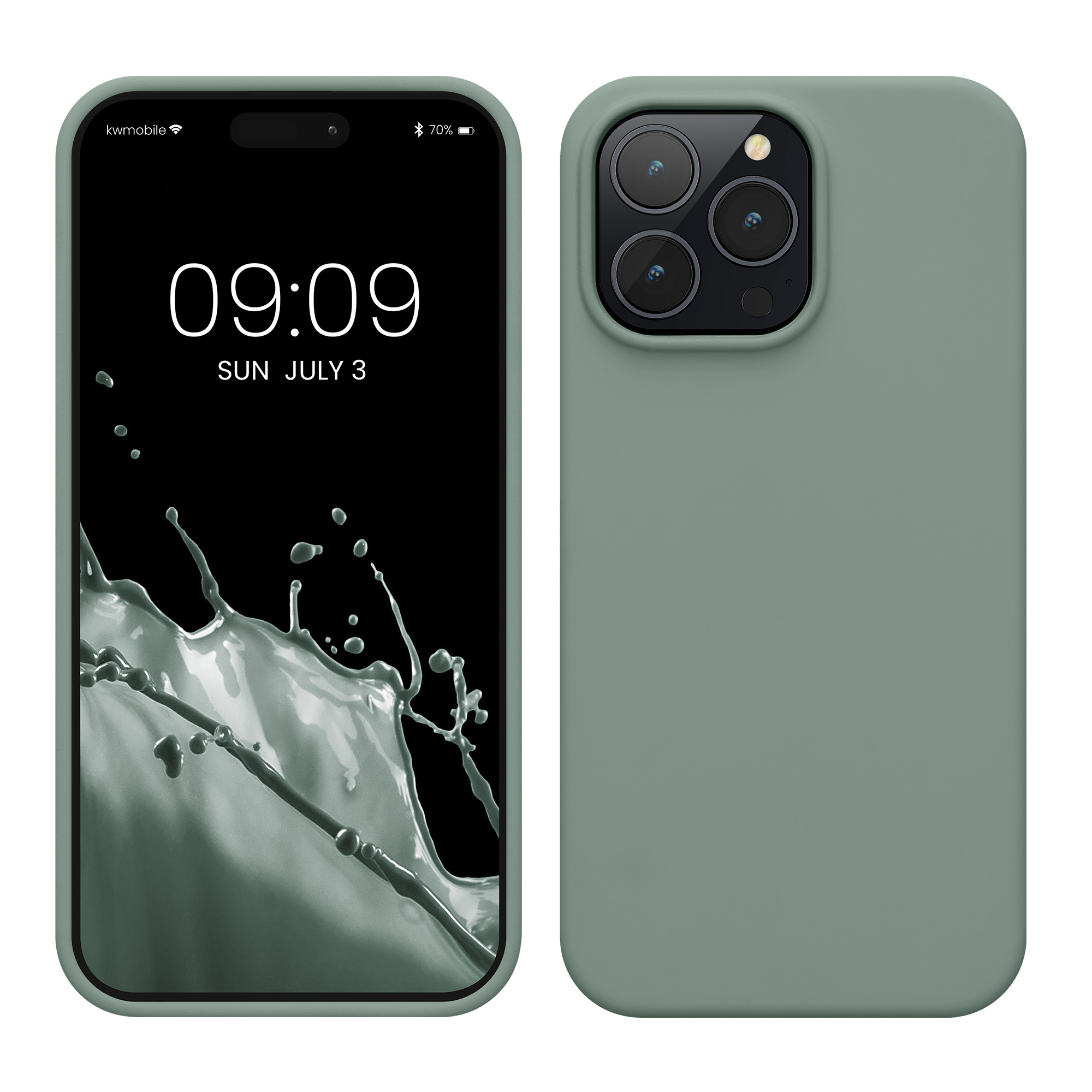 Pouzdro pro iPhone 14 Pro Max kwmobile tenké silikonové - světle zelená