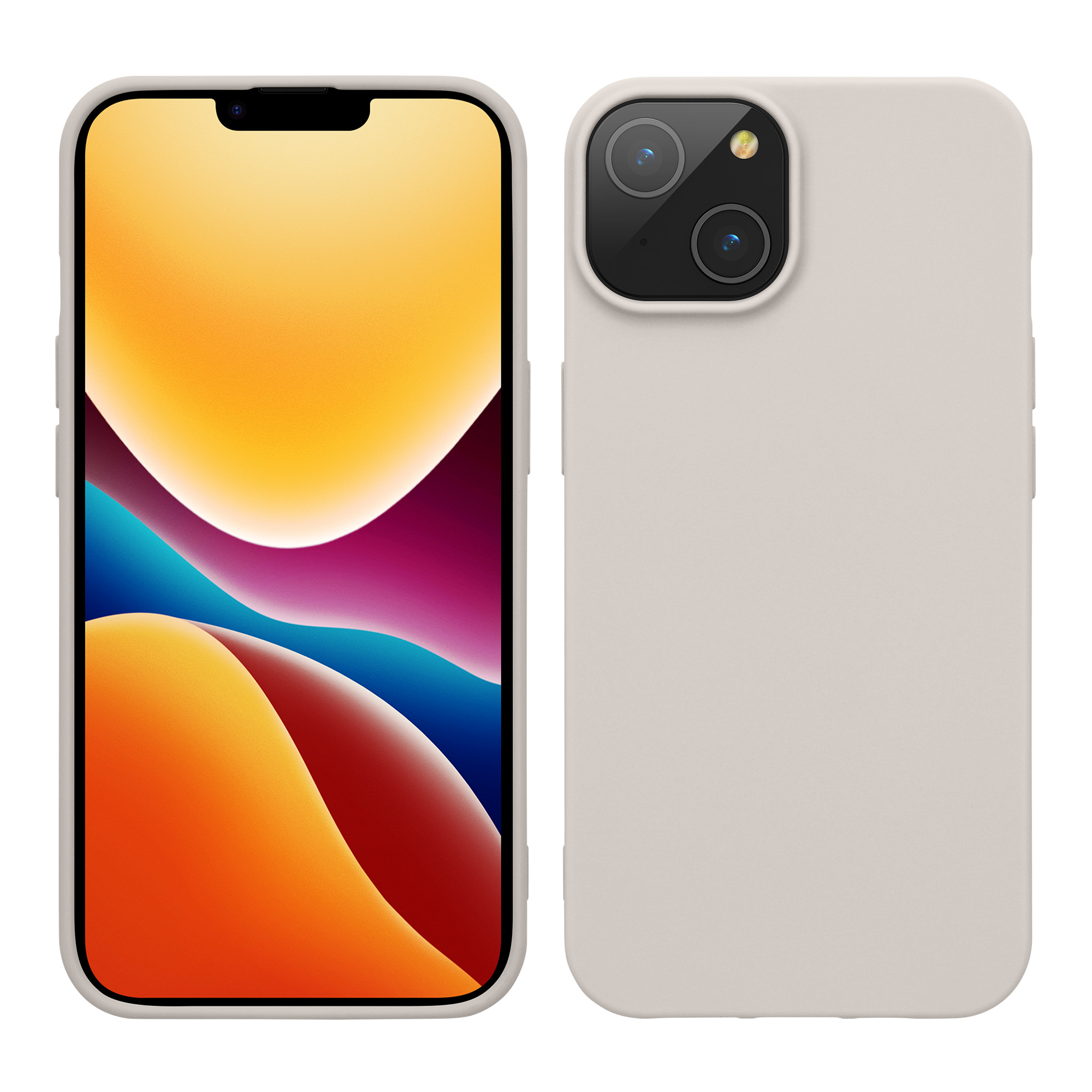 Nabíječka kwmobile slim soft-touch iPhone 14 Beige Matte