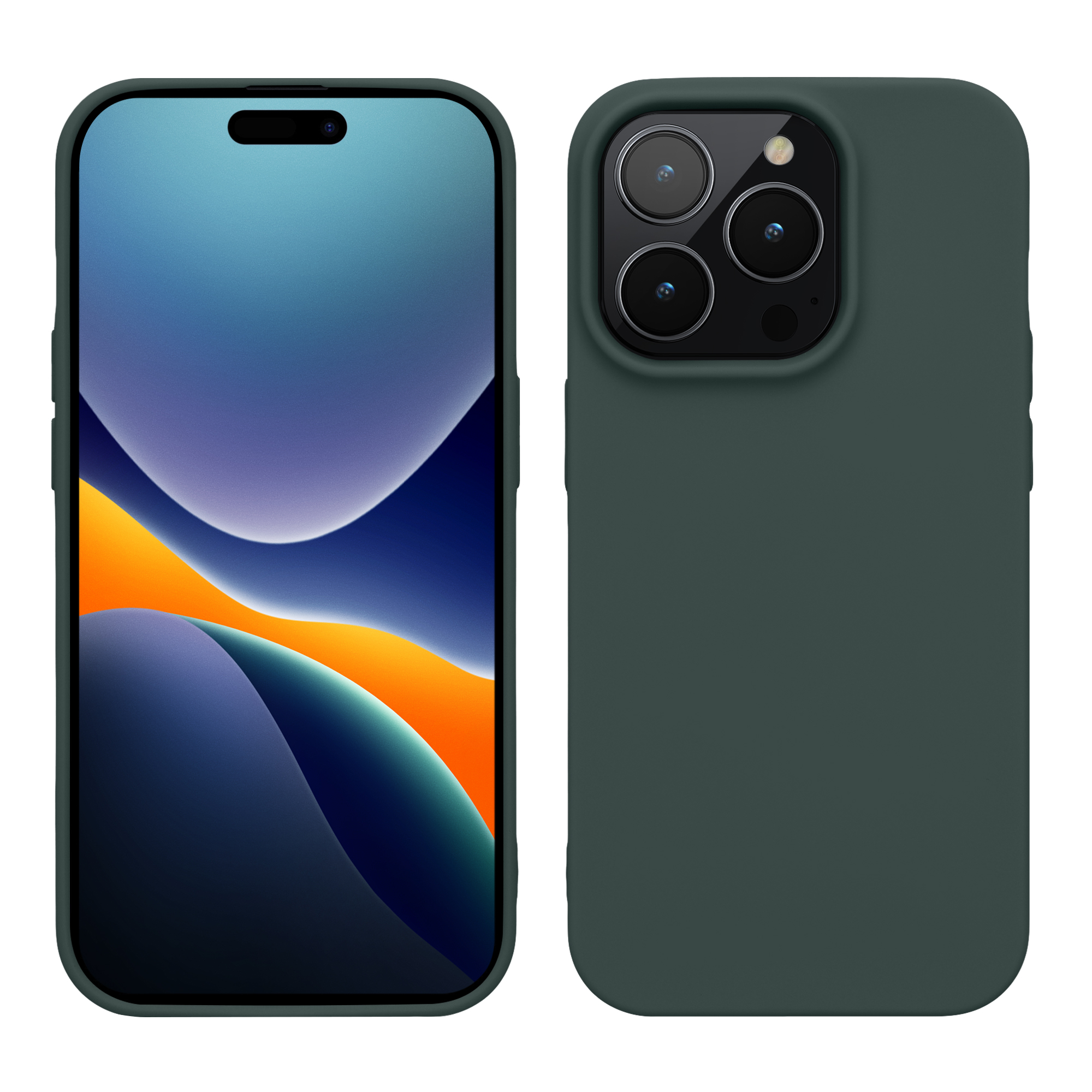 Pouzdro pro iPhone 14 Pro kwmobile tenké silikonové - lesní zelená