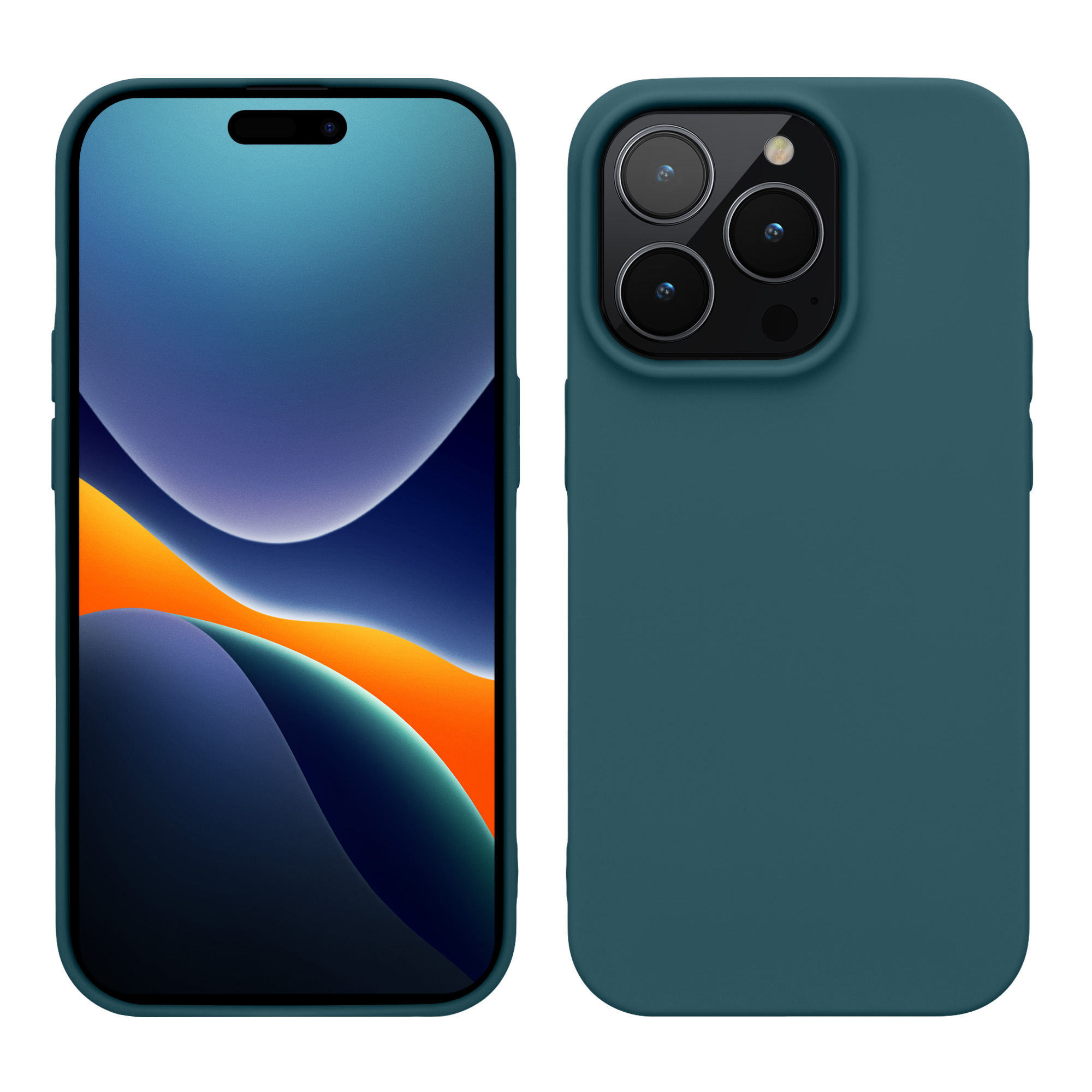 Nabíječka kwmobile slim soft-touch iPhone 14 Pro matná petrolejová