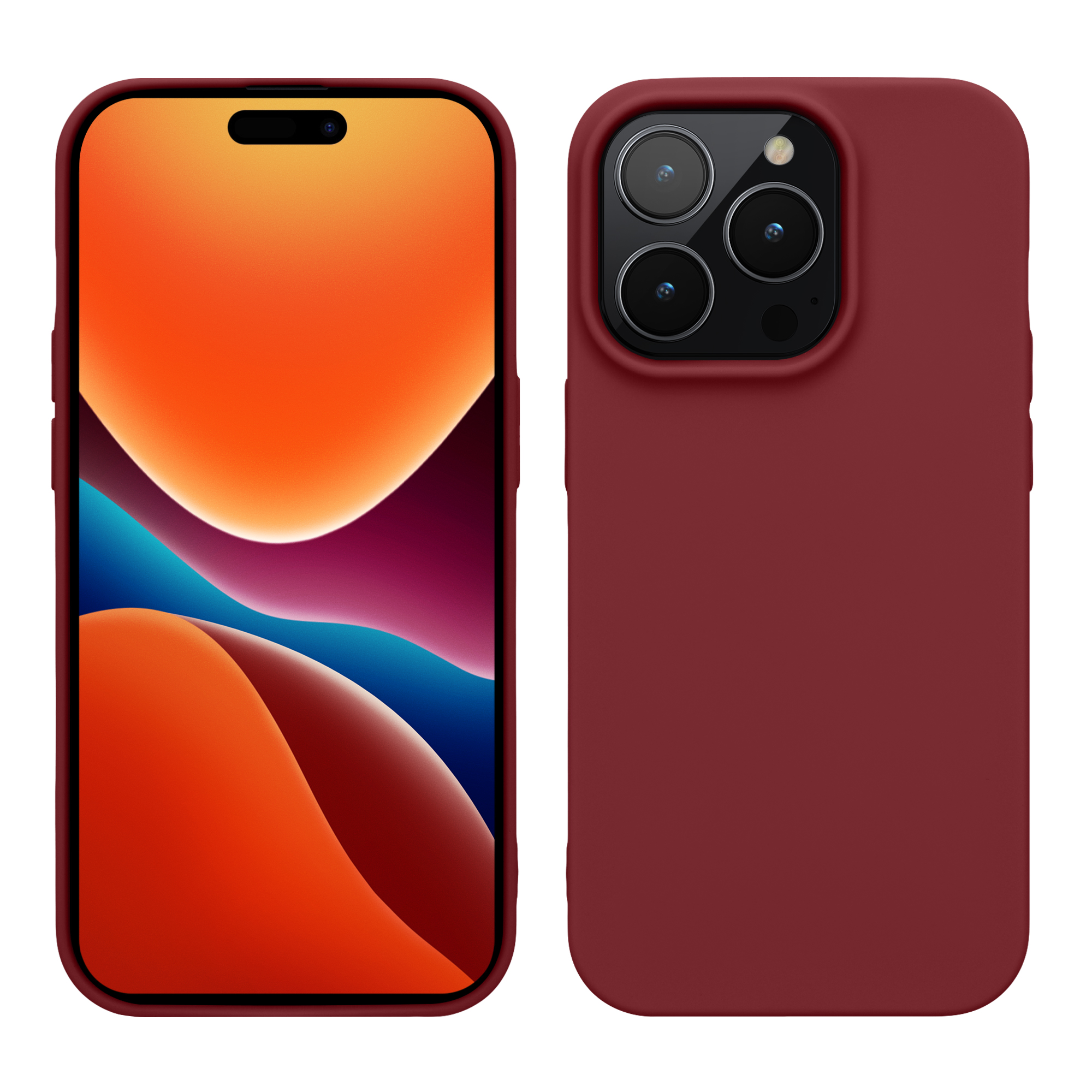Pouzdro pro iPhone 14 Pro kwmobile tenké silikonové - vínově fialová