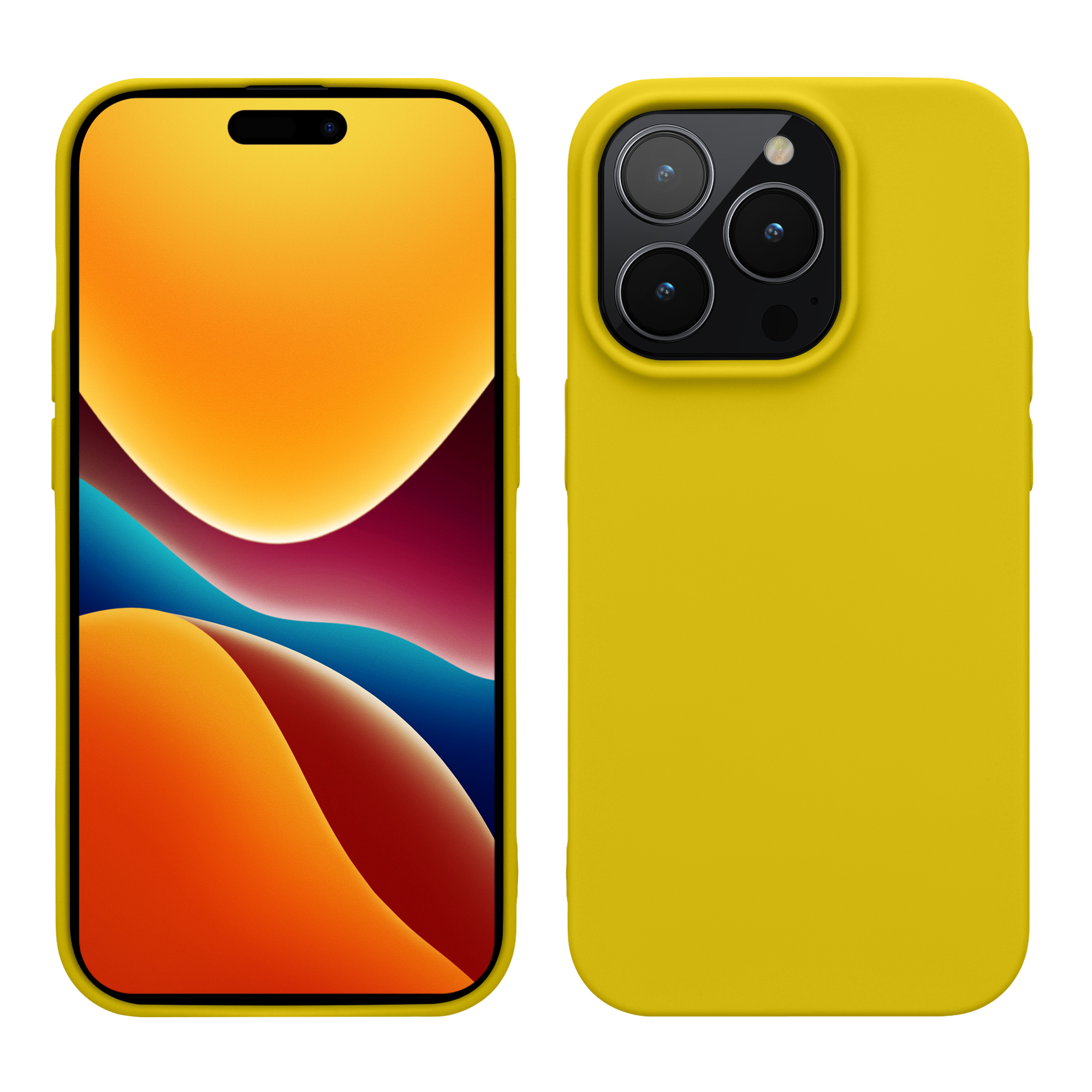 Pouzdro pro iPhone 14 Pro kwmobile tenké silikonové - zářivě žlutá