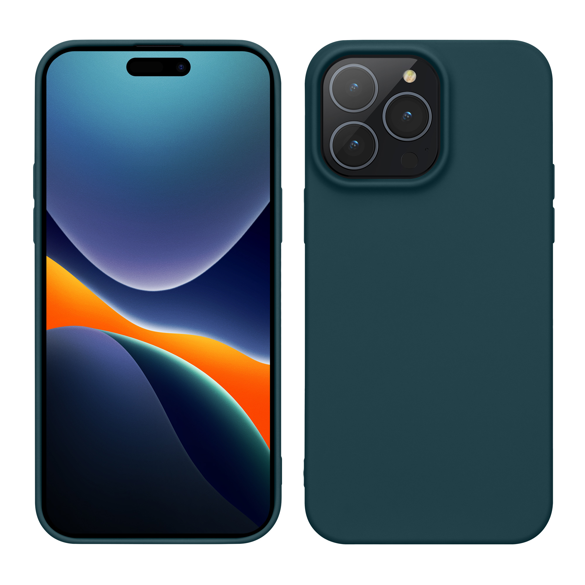 Nabíječka kwmobile slim soft-touch iPhone 14 Pro Max matná petrolejová