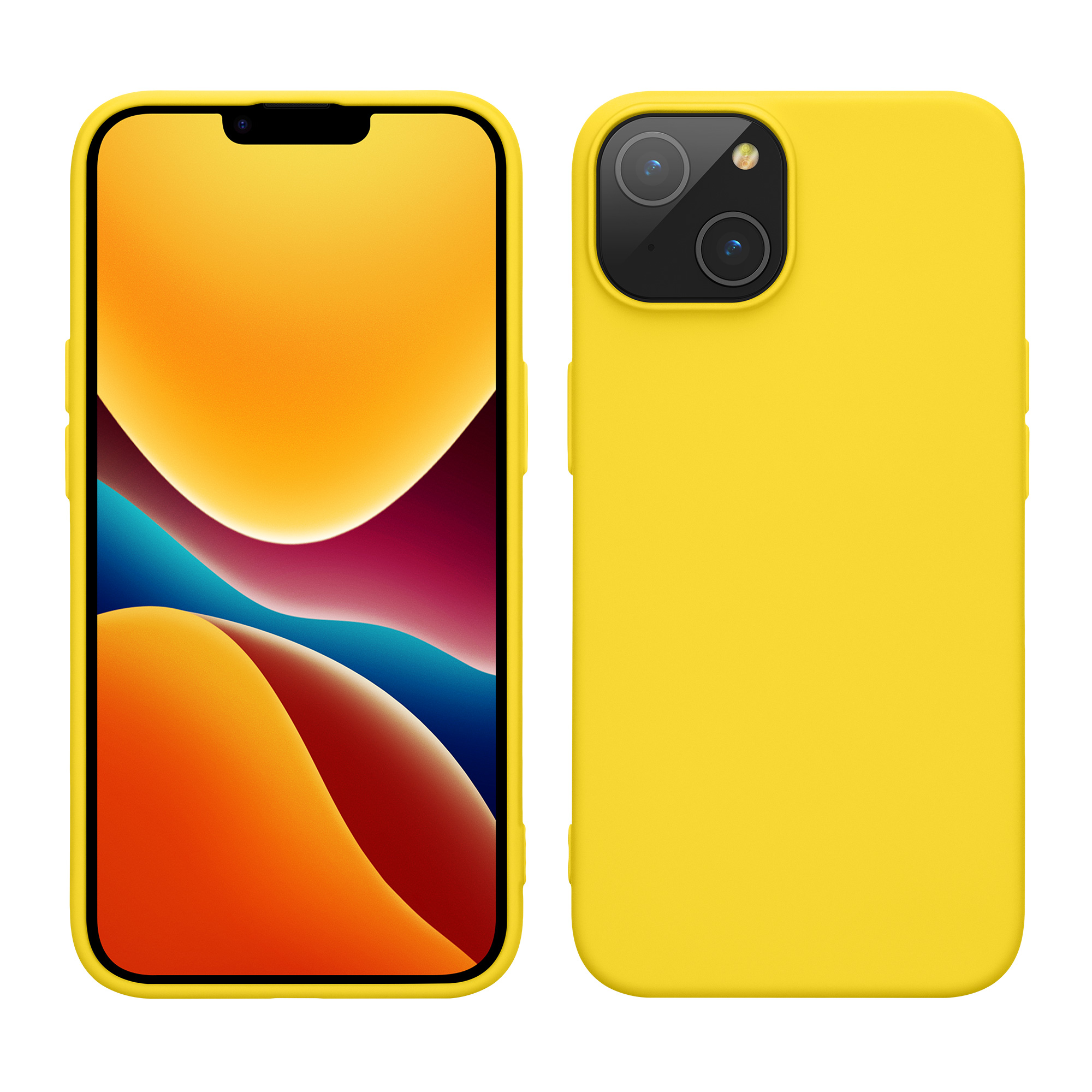 Nabíječka kwmobile slim iPhone 14 žlutá