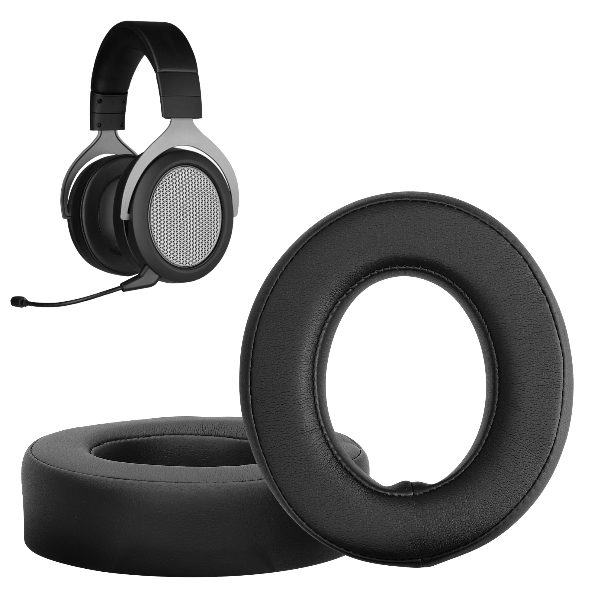 2x Náušníky na sluchátka kwmobile pro Corsair HS50 HS60 HS60 Pro HS70 HS70… - černá