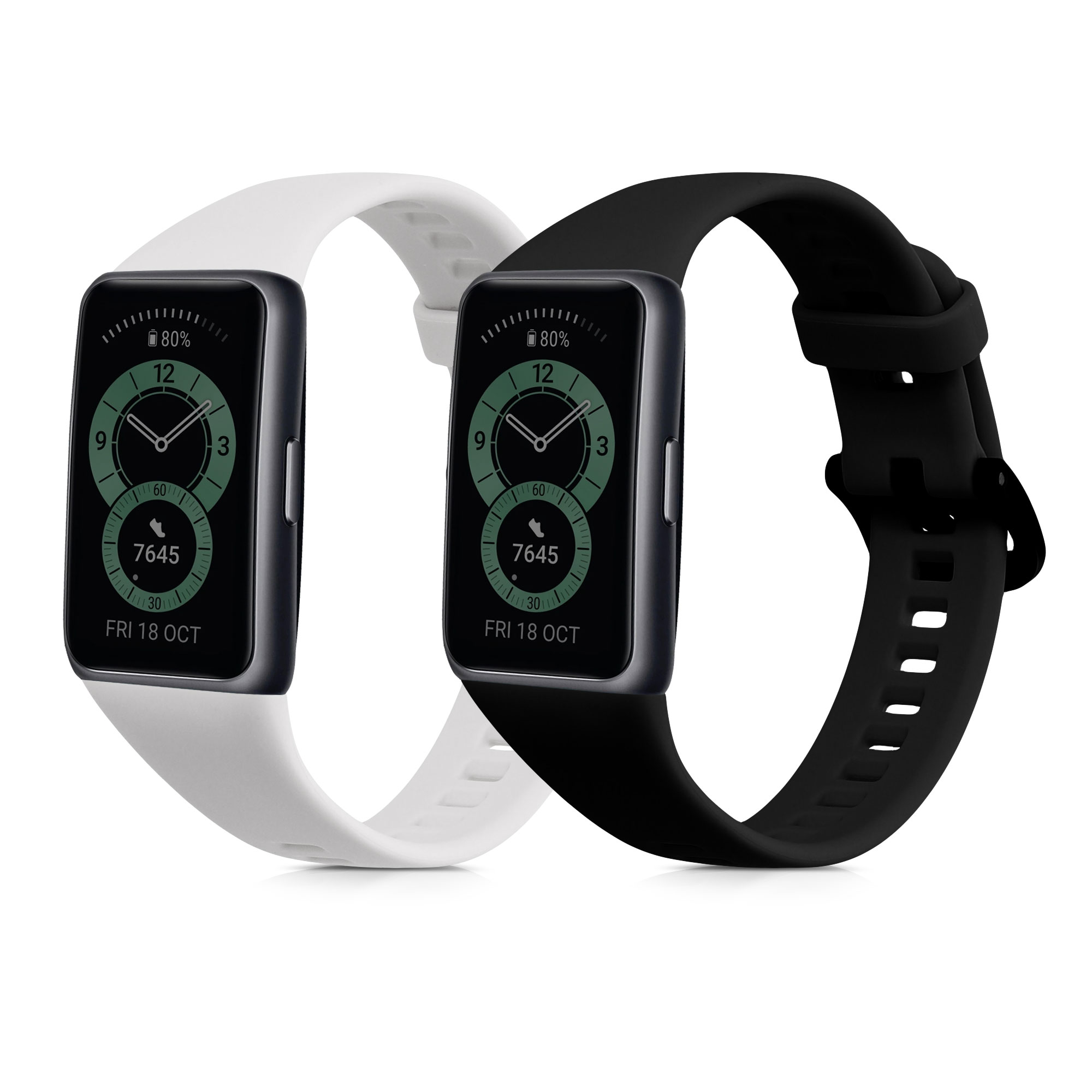 Sada řemínků na chytré hodinky Huawei Band 6 / 6 Pro / Honor Band 7 / 6 2 ks černo-bílé