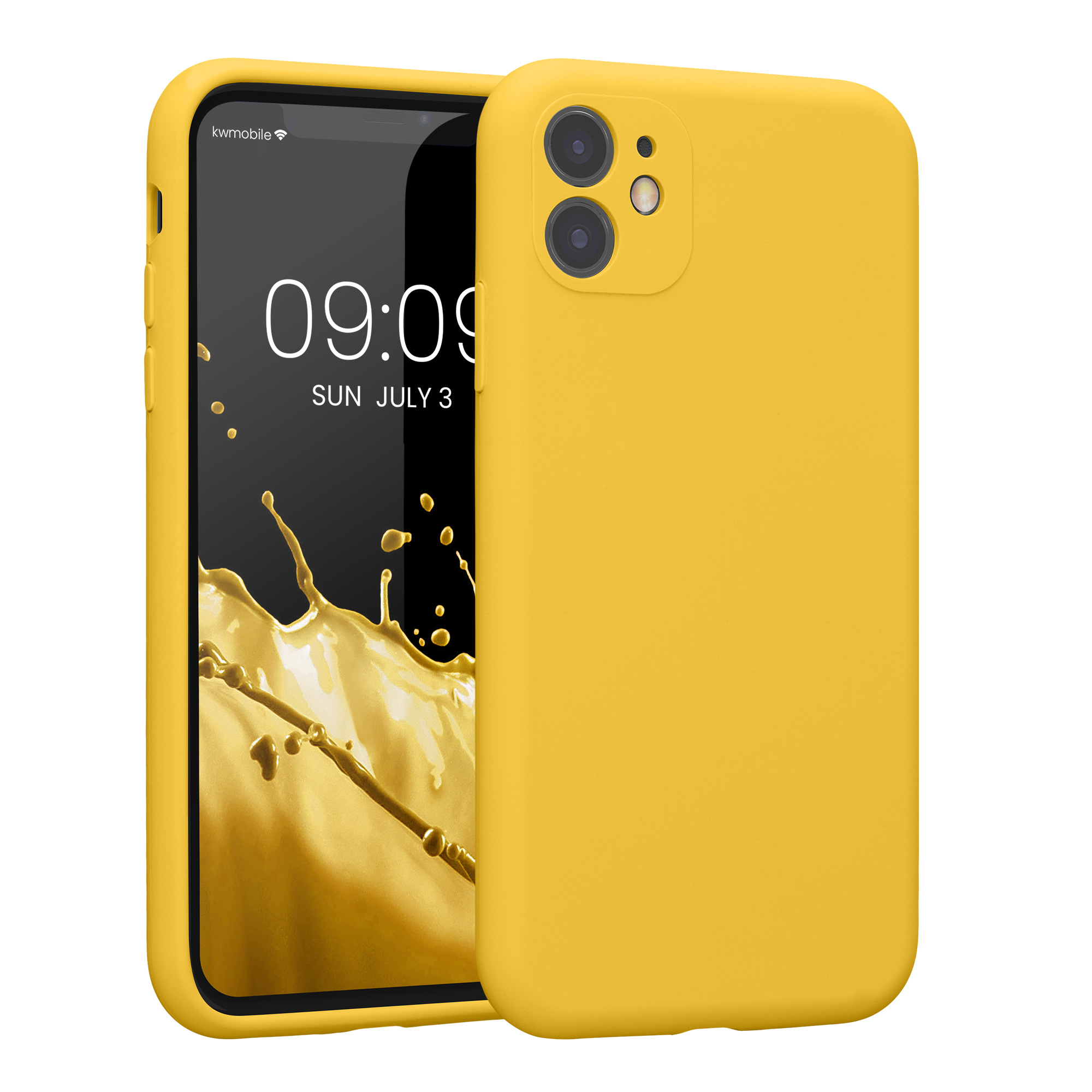 Pouzdro pro Apple iPhone 11 kwmobile tenké Soft Touch silikonové - zářivě žlutá