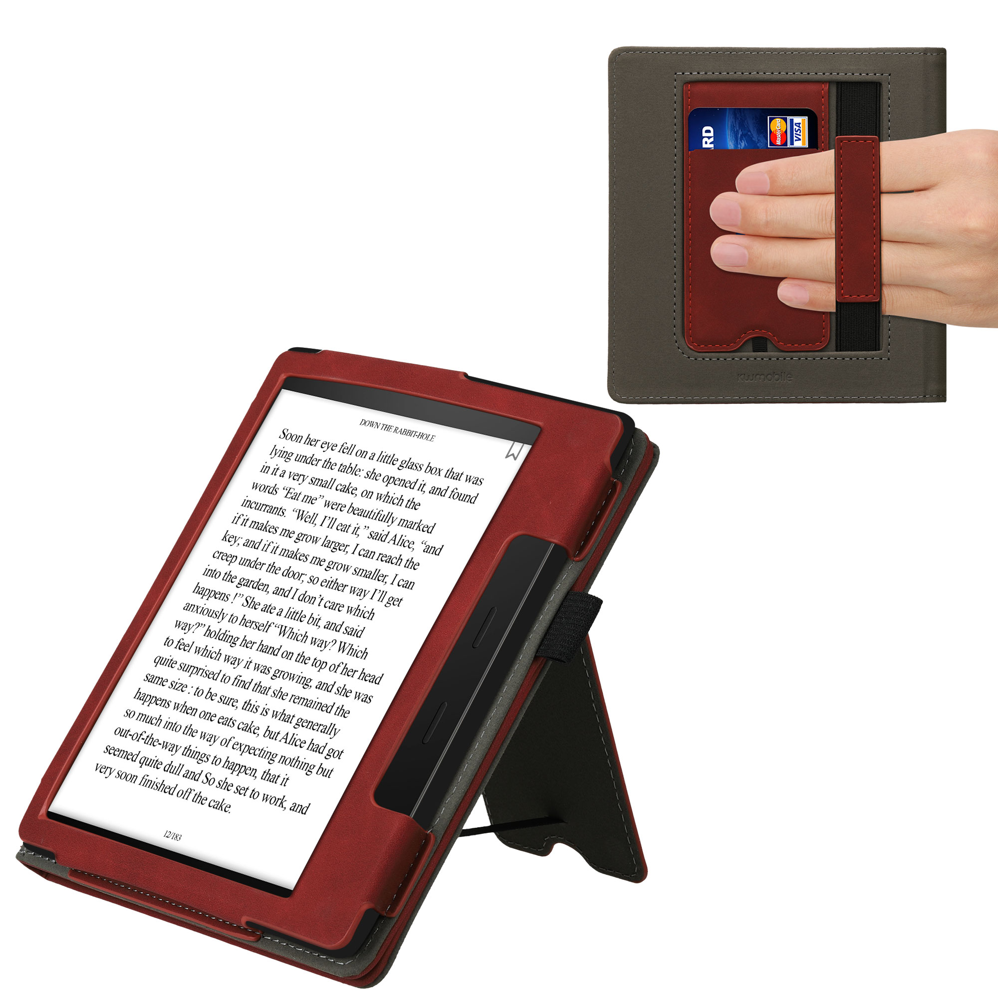 Pouzdro na čtečku kwmobile pro Amazon Kindle Oasis 10. Generation - tmavě červená