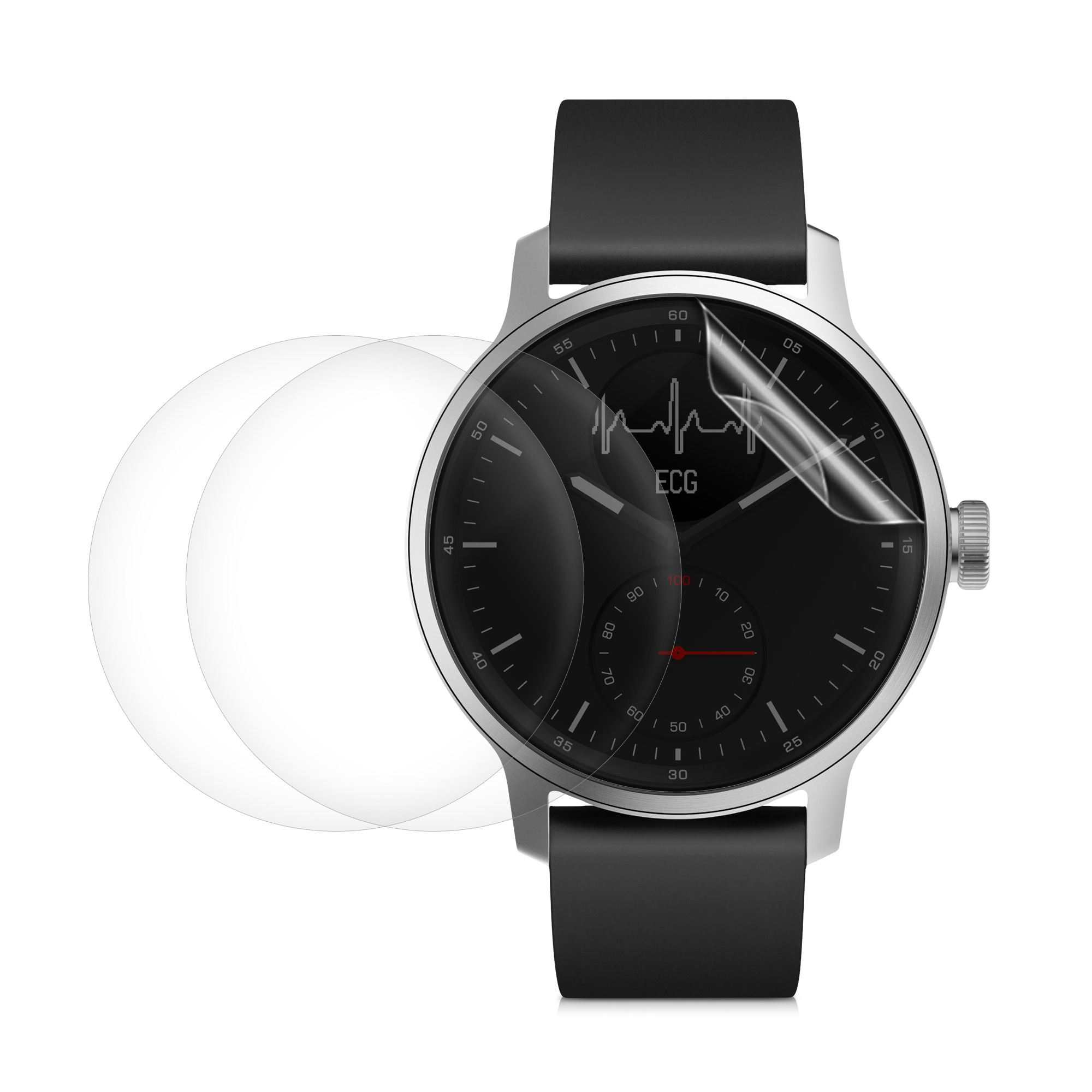 3x Ochranná fólie Withings Scanwatch 42mm kwmobile - transparentní