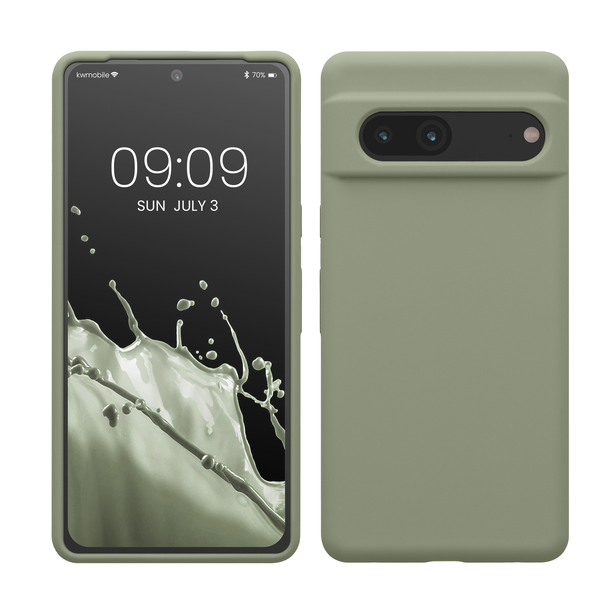 Silikonový kryt kwmobile pro Google Pixel 7 - šedozelená