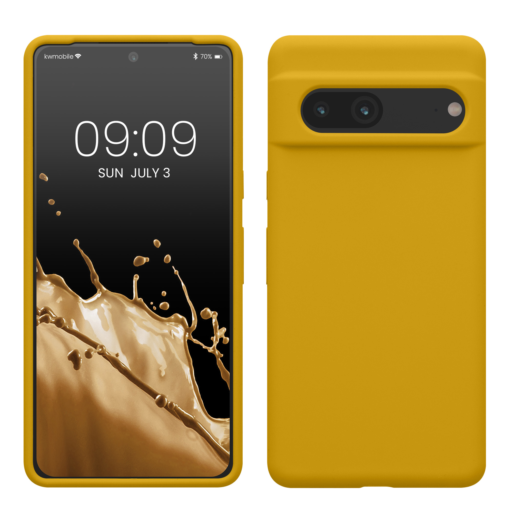 Pouzdro pro Google Pixel 7 kwmobile silikonové - medově žlutá