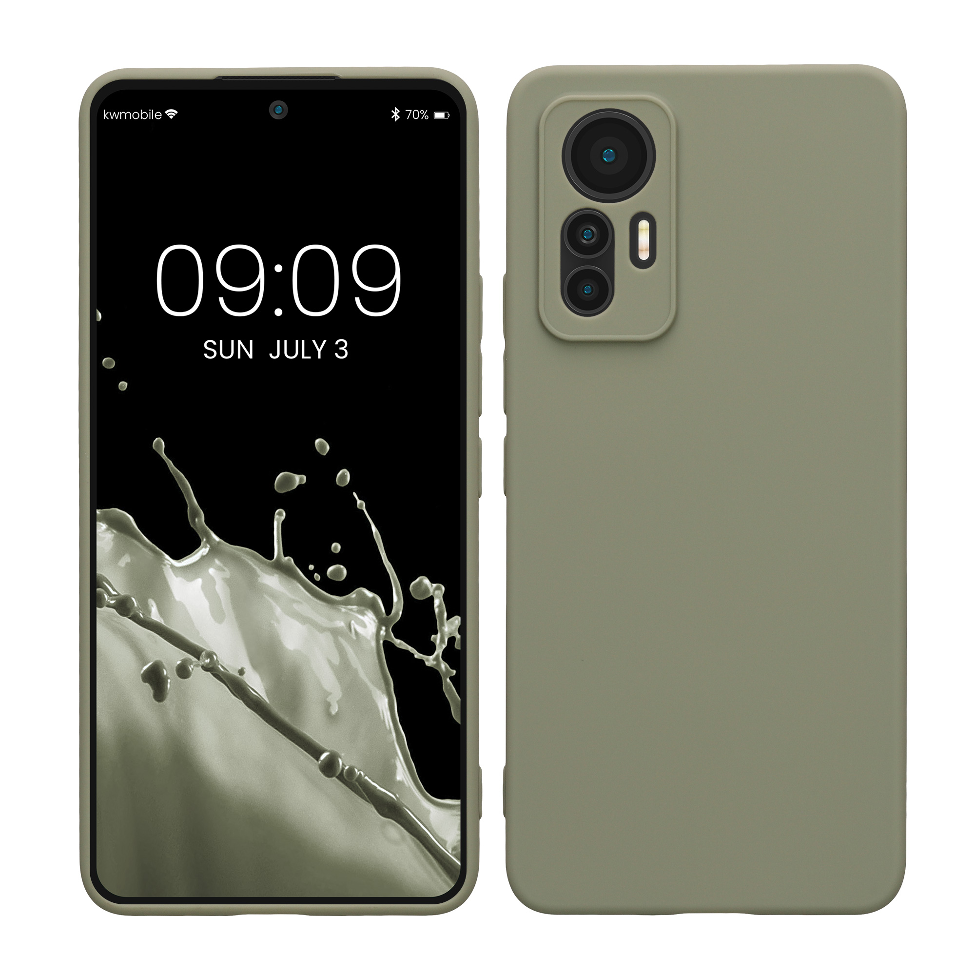 Kryt na mobil 12 Lite 5G kwmobile TPU šedo-zelený