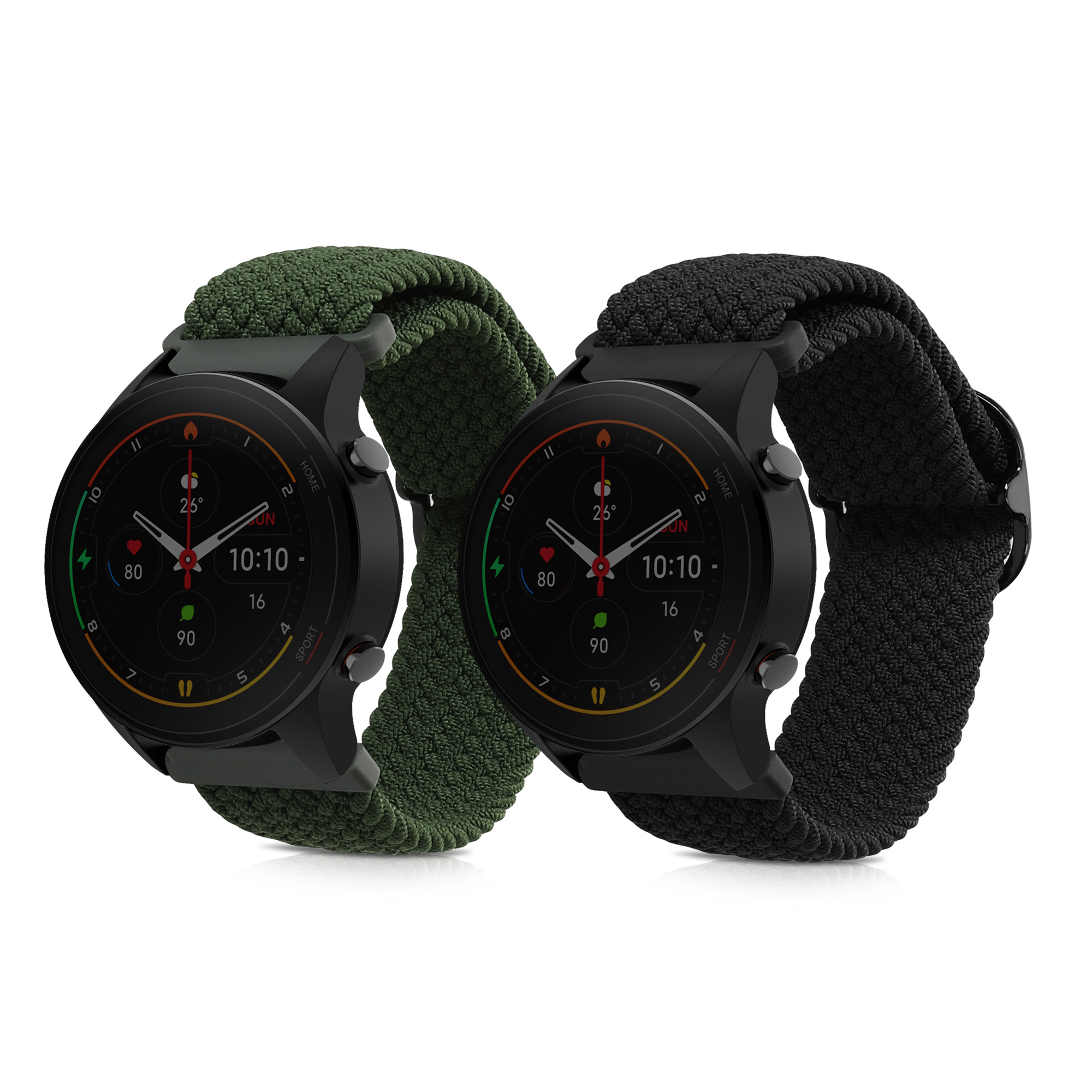 Řemínek na hodinky kwmobile nylonový pro Xiaomi Watch S4/S4 Sport/S3/S2/Watch S1 Active/Redmi Watch 5 Active, 2 ks