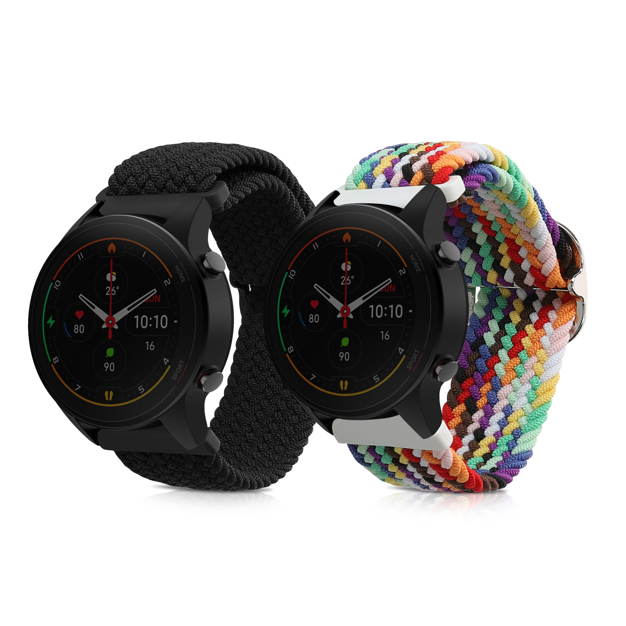 Řemínek na hodinky kwmobile nylonový pro Xiaomi Watch S4/S4 Sport/S3/S2/Watch S1 Active/Redmi Watch 5 Active, 2 ks