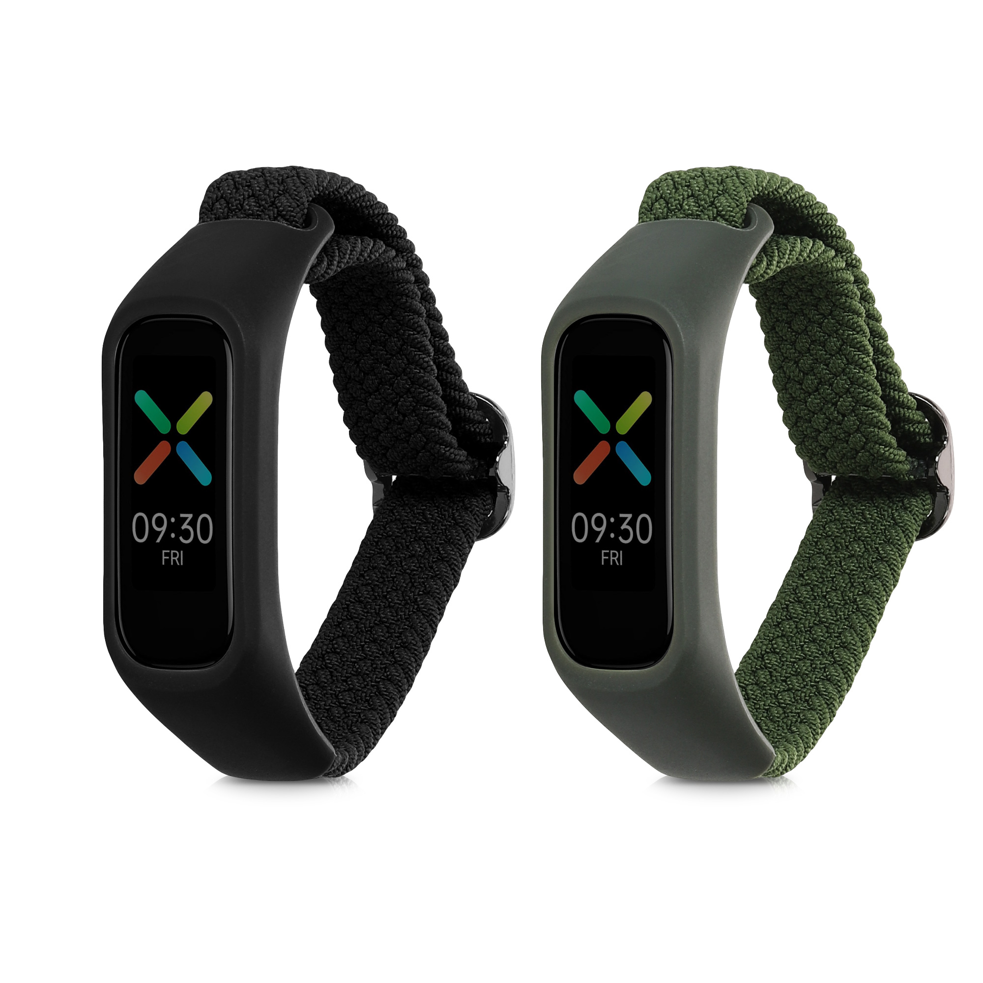 Nylonový řemínek na chytré hodinky Oppo Band Sport 2 ks černo-zelené