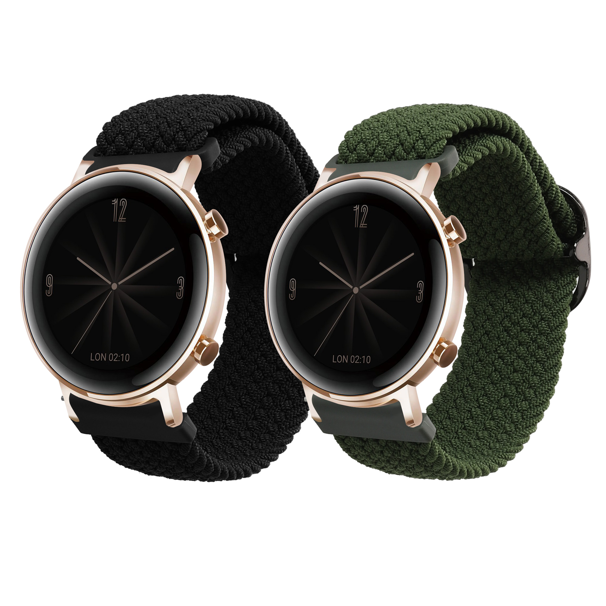 Nylonový řemínek Huawei Watch GT3 (42mm) černá/zelená kwmobile
