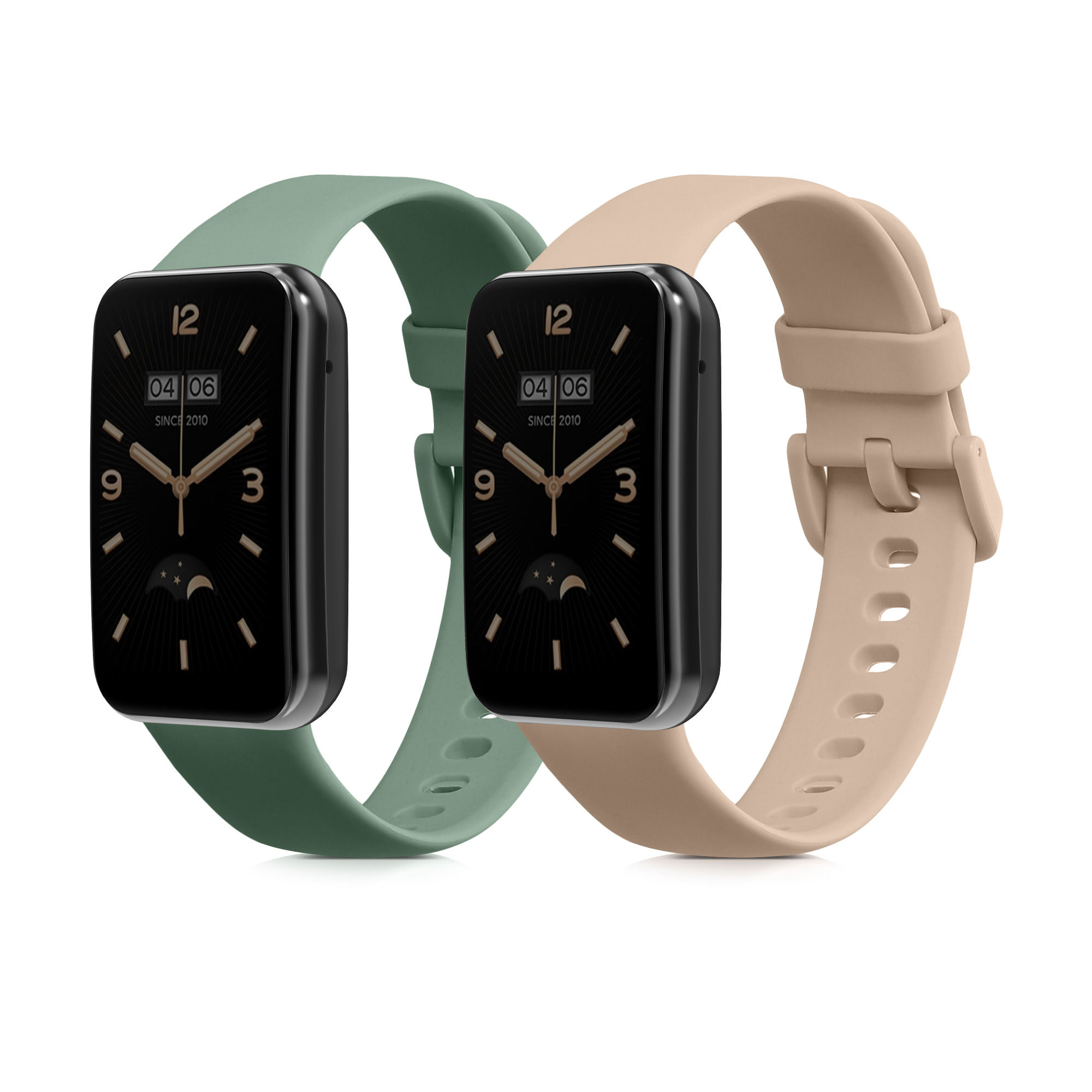 Řemínky pro Xiaomi Mi Band 7 Pro kwmobile silikonové - pastelově zelená / starorůžová