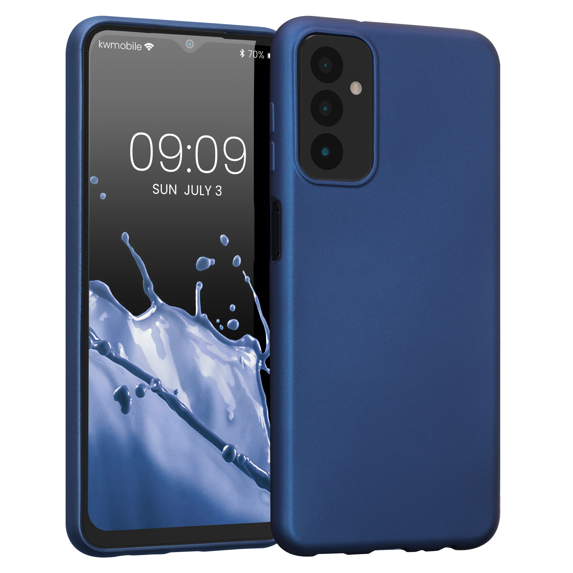 Metalický kryt na mobil Samsung Galaxy M13 kwmobile metalicky modrý