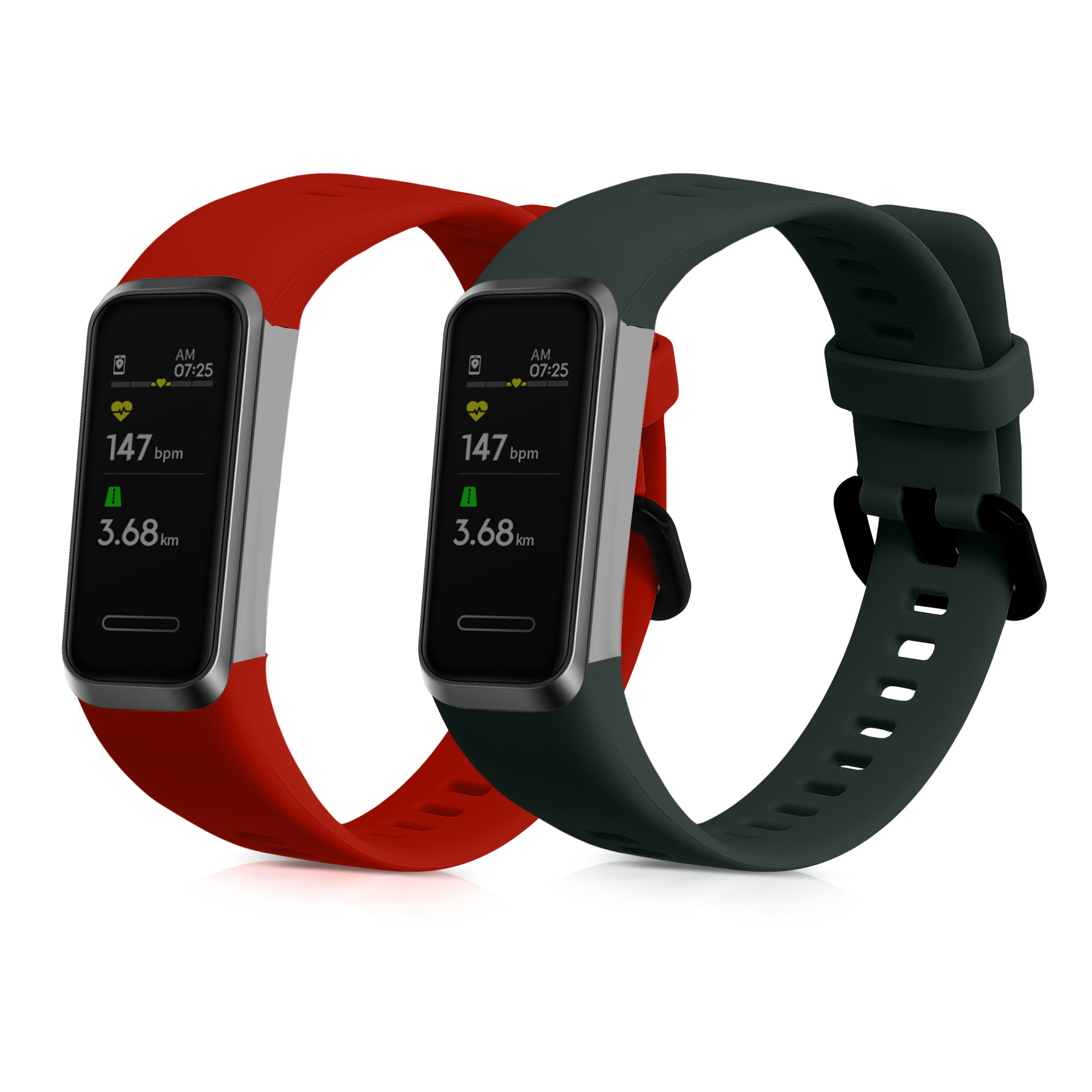 Sada řemínků na chytré hodinky Huawei Band 4 2 ks tmavě zeleno-oranžové