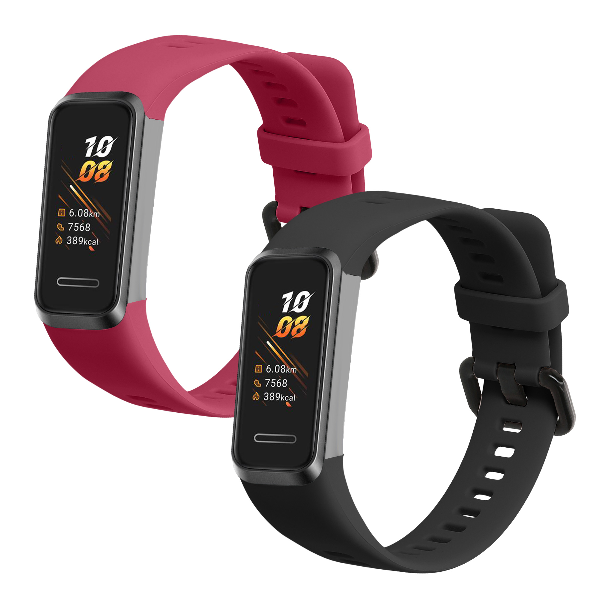 Sada řemínků na chytré hodinky Huawei Band 4 2 ks vínové