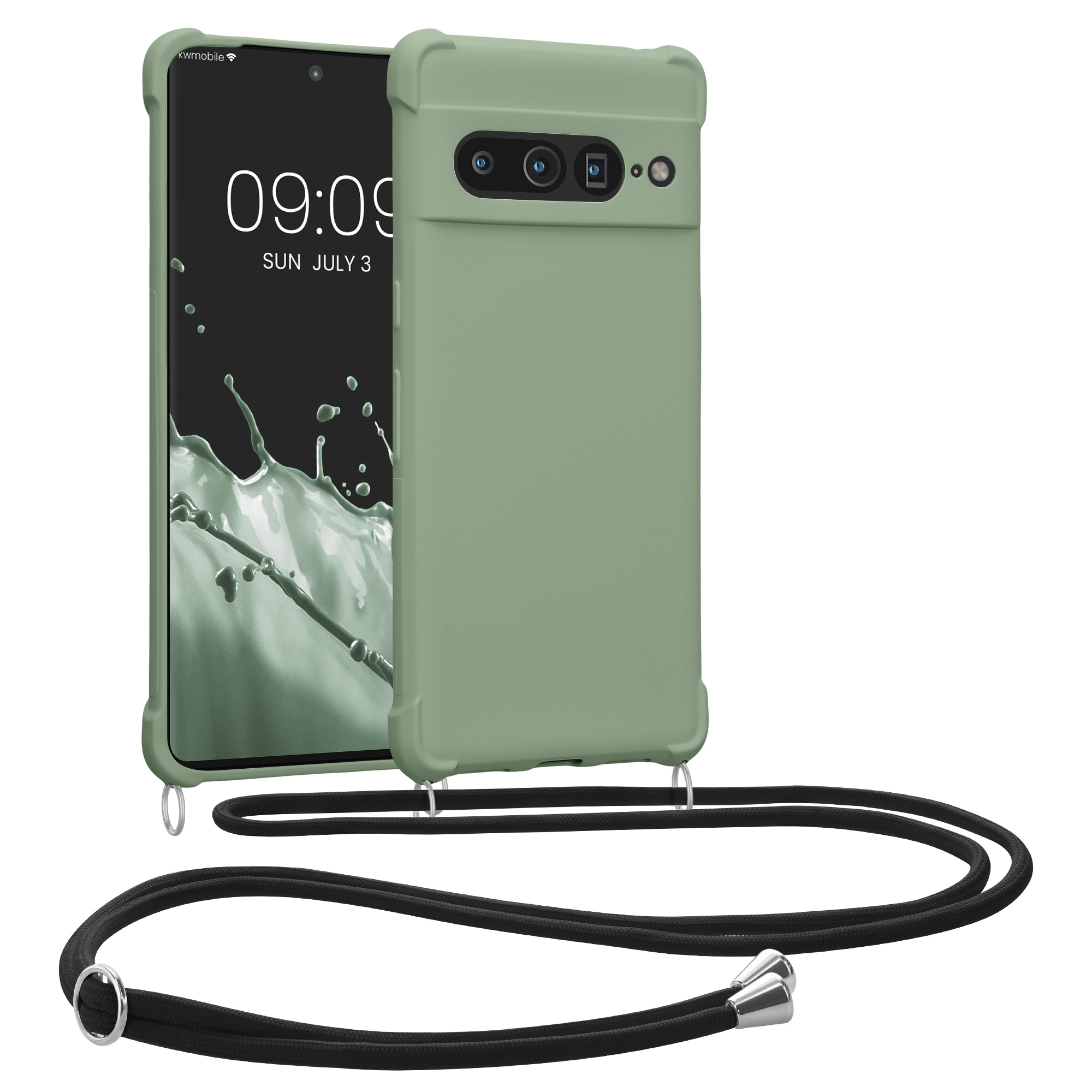 Crossbody kryt kwmobile pro Google Pixel 7 Pro - šedozelená