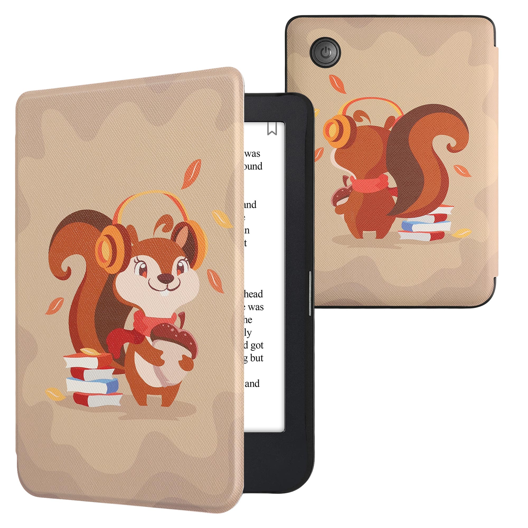 Flip pouzdro na čtečku s magnetem Kobo Clara 2E/Tolino Shine 4 Cute Squirrel