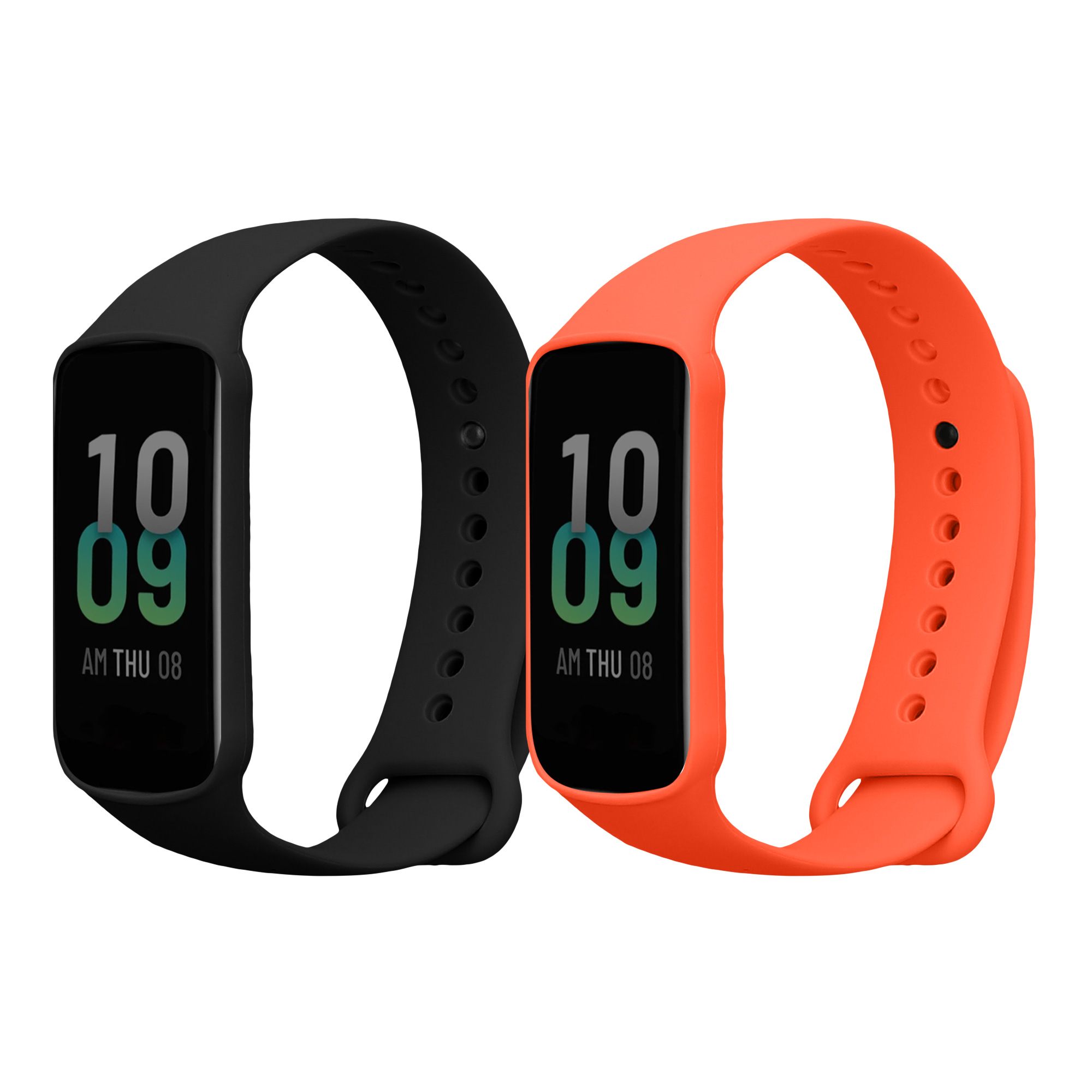Sada 2 řemínků pro Amazfit Band 7 kwmobile - černá a oranžová