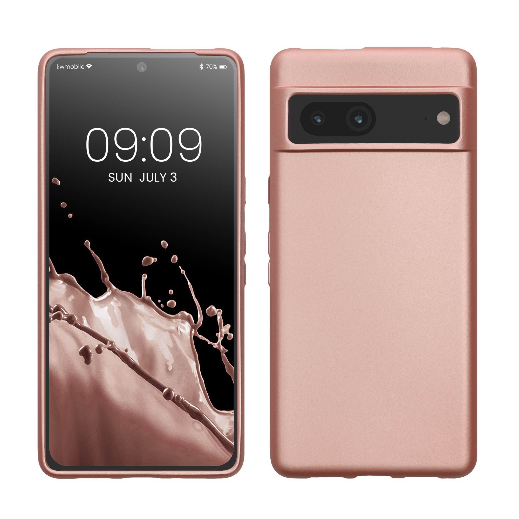 Metalický kryt kwmobile pro Google Pixel 7 - metallic rose gold